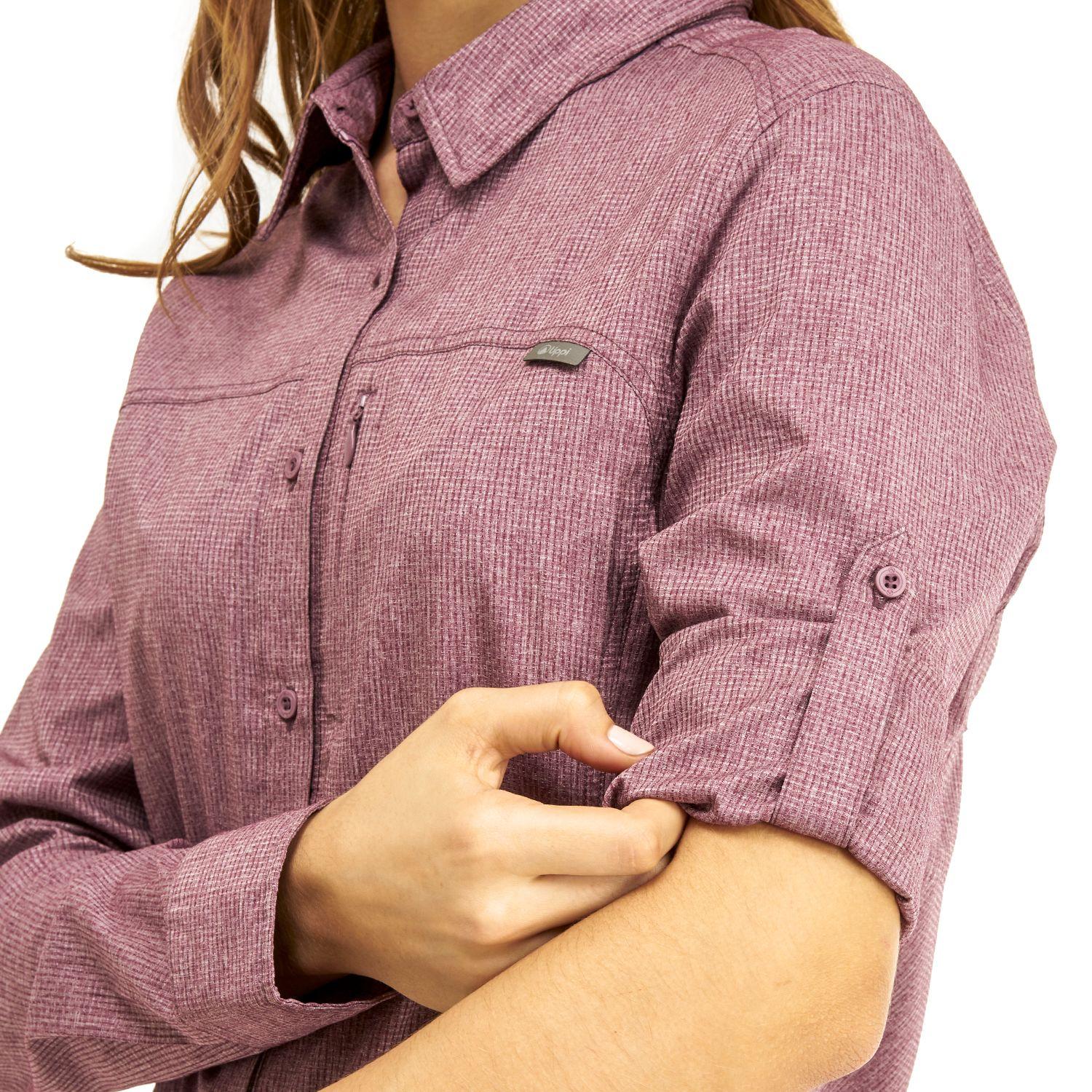 Camisa Mujer Rosselot Long Sleeve Q-Dry Shirt Melange Vino Lippi-5