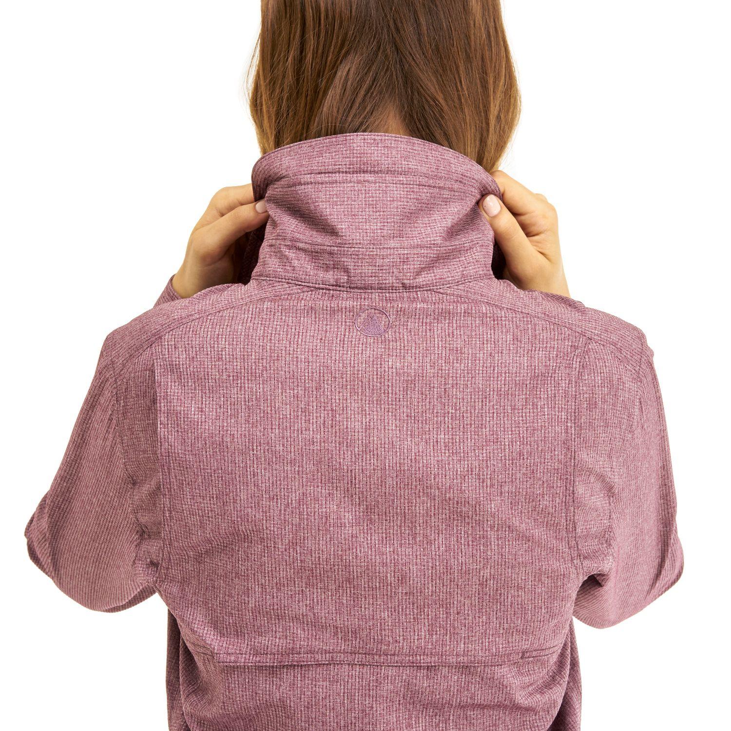 Camisa Mujer Rosselot Long Sleeve Q-Dry Shirt Melange Vino Lippi-6