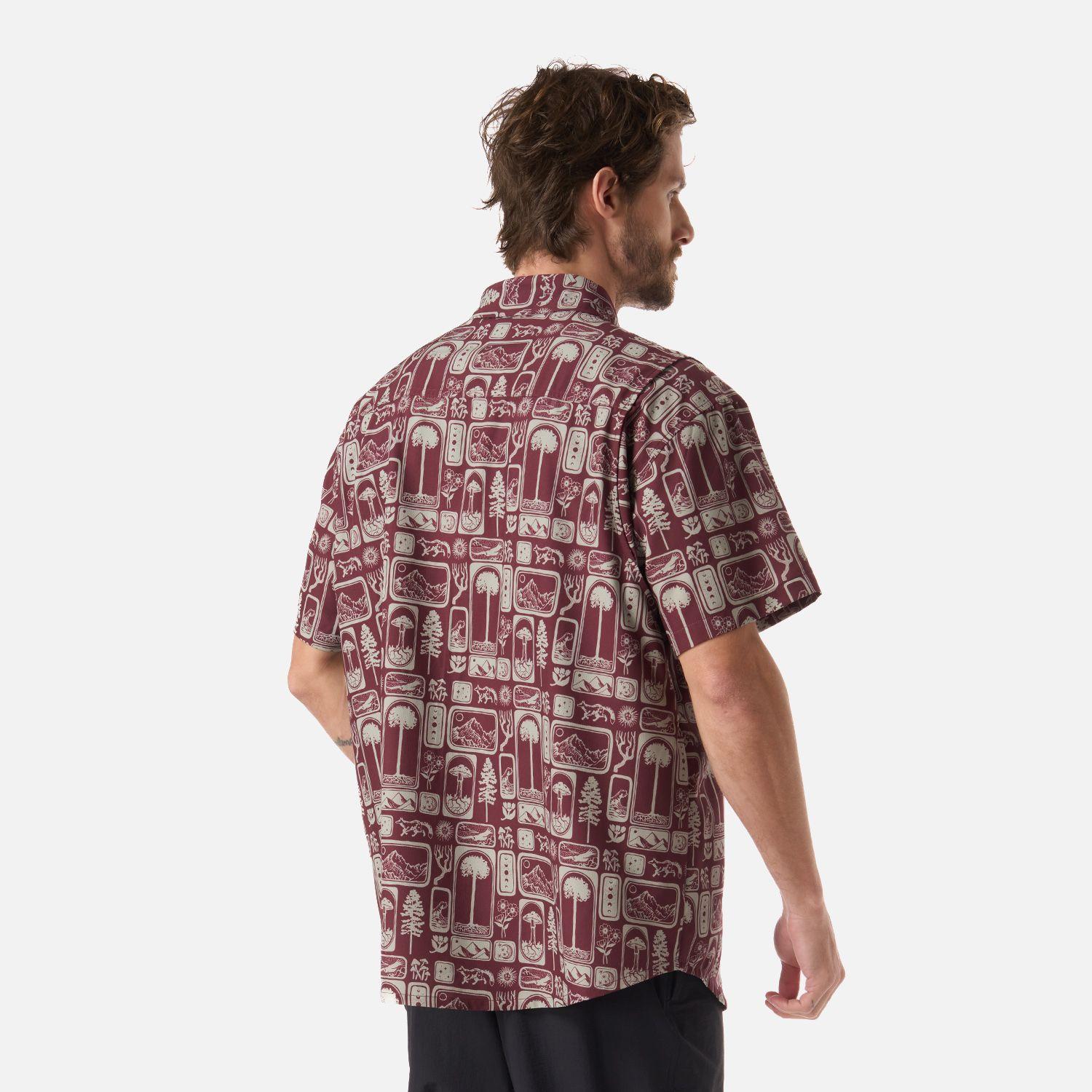 Camisa Hombre Cumbre Manga Corta Print Burdeo Haka Honu V26-2