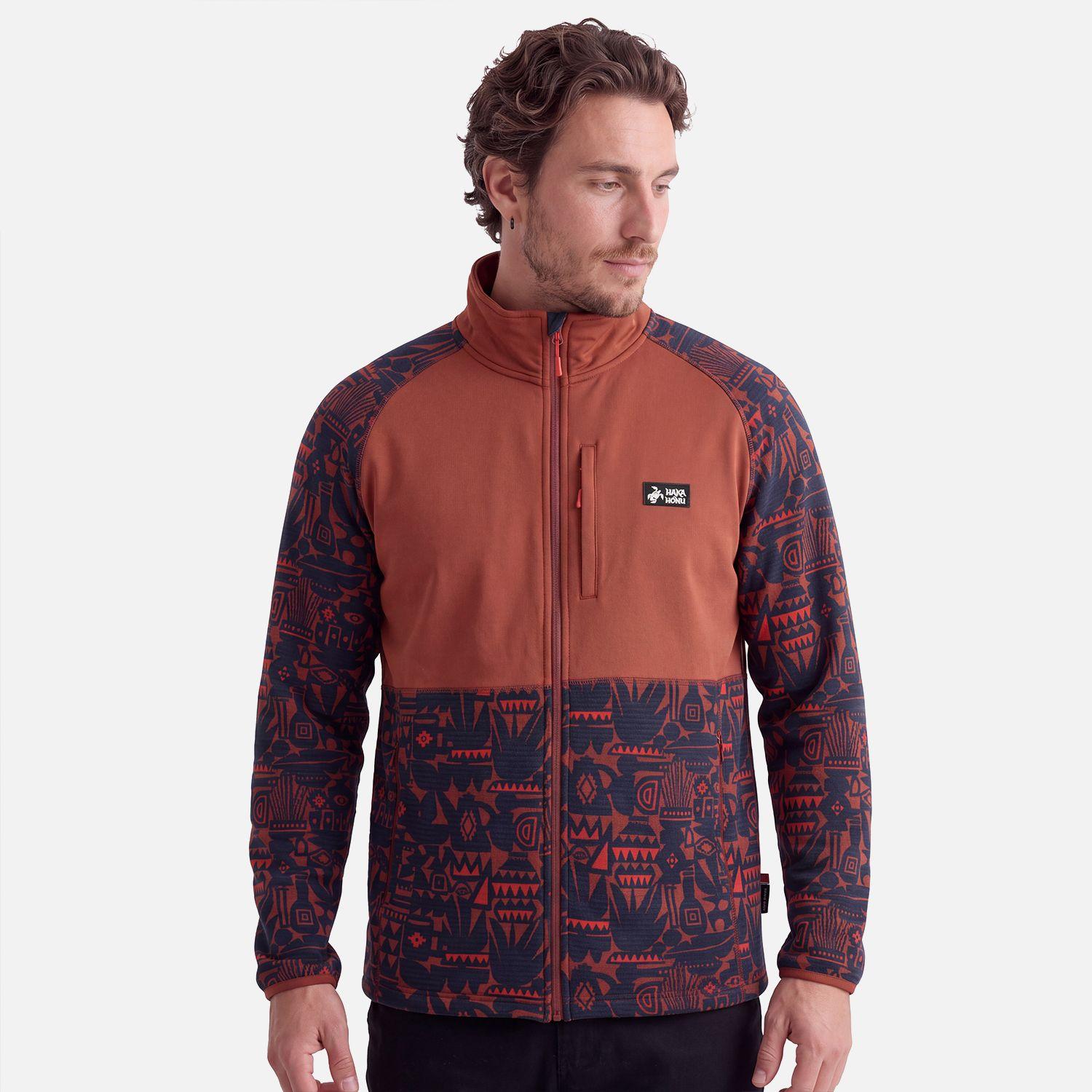 Polerón Hombre Taina Full Zip Print Terracota Haka Honu V27-0