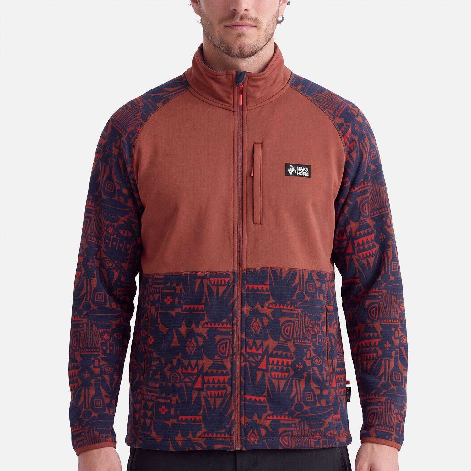 Polerón Hombre Taina Full Zip Print Terracota Haka Honu V27-2