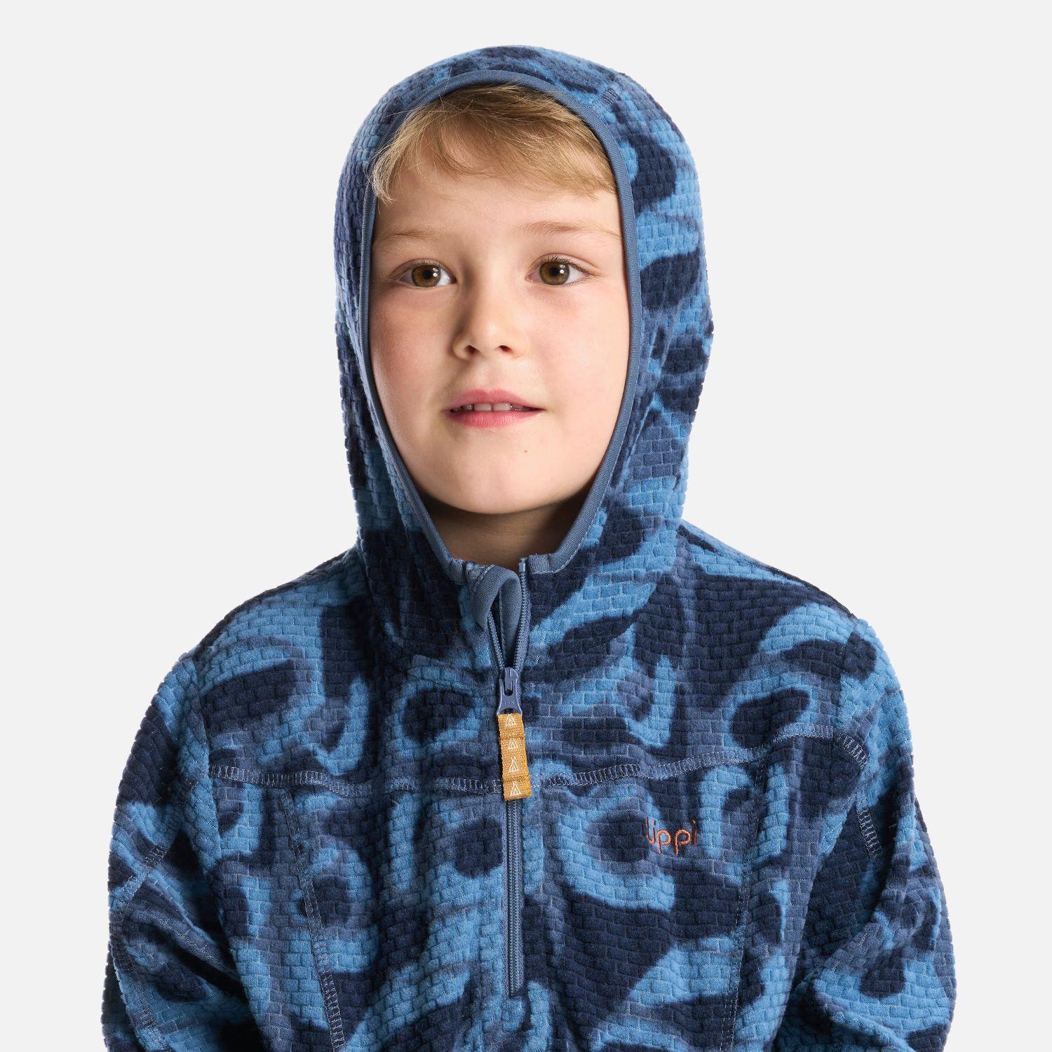 Poleron Niño Saltamontes Nano-F 14 Zip Hoody Print Azul Lippi I24-4