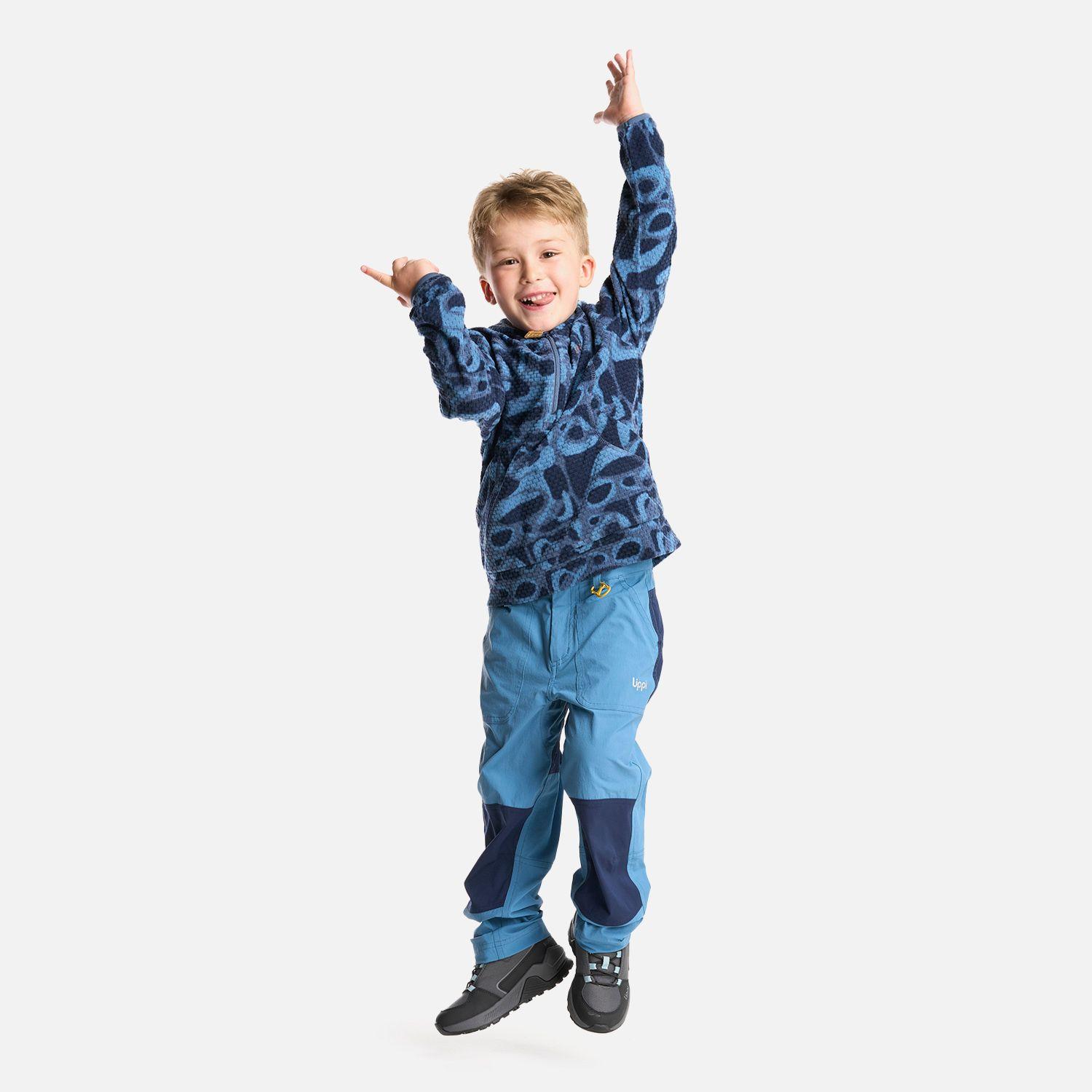 Poleron Niño Saltamontes Nano-F 14 Zip Hoody Print Azul Lippi I24-6