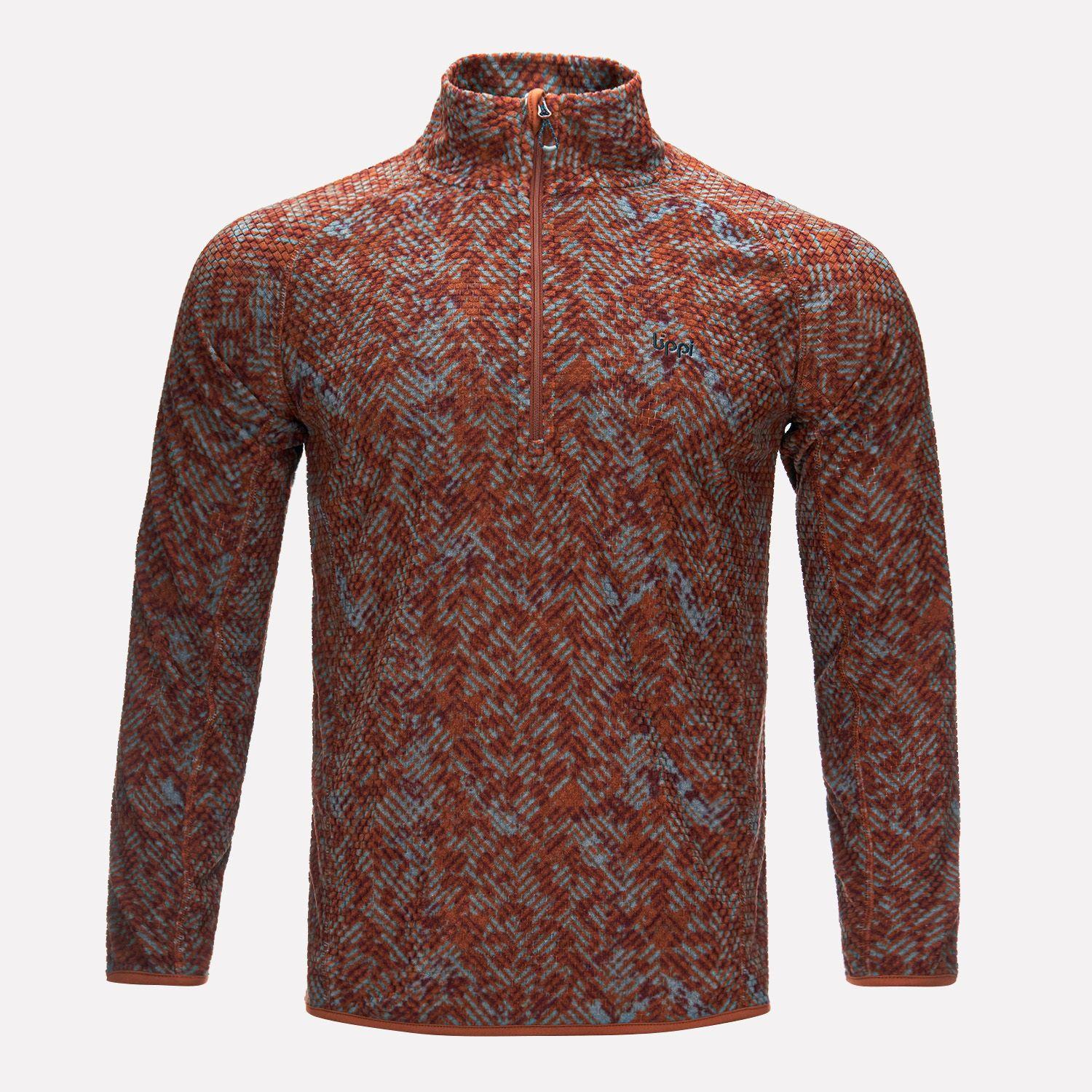 Poleron Hombre Jacaranda Nano-F 14 Zip Print Terracota Lippi-0