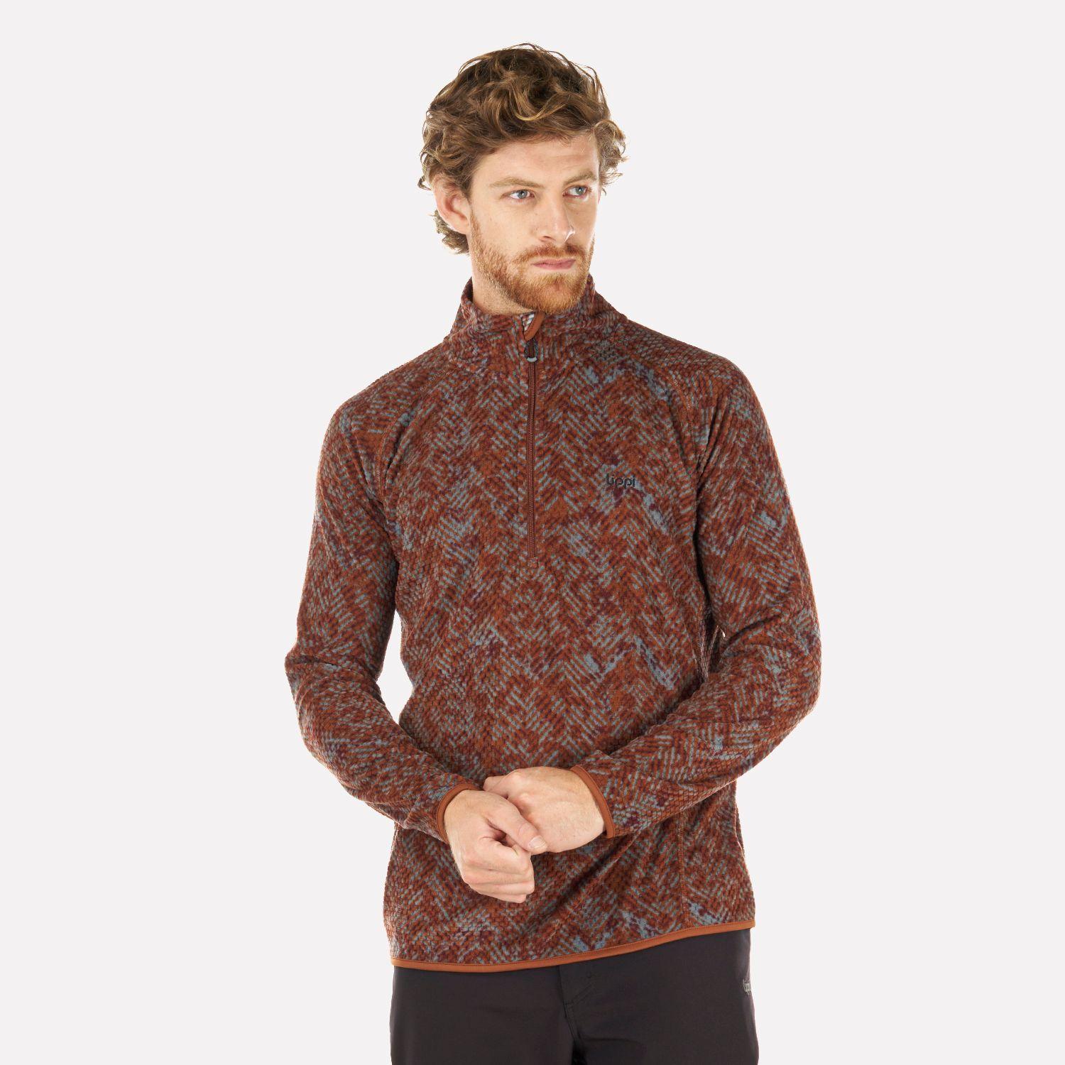 Poleron Hombre Jacaranda Nano-F 14 Zip Print Terracota Lippi-1
