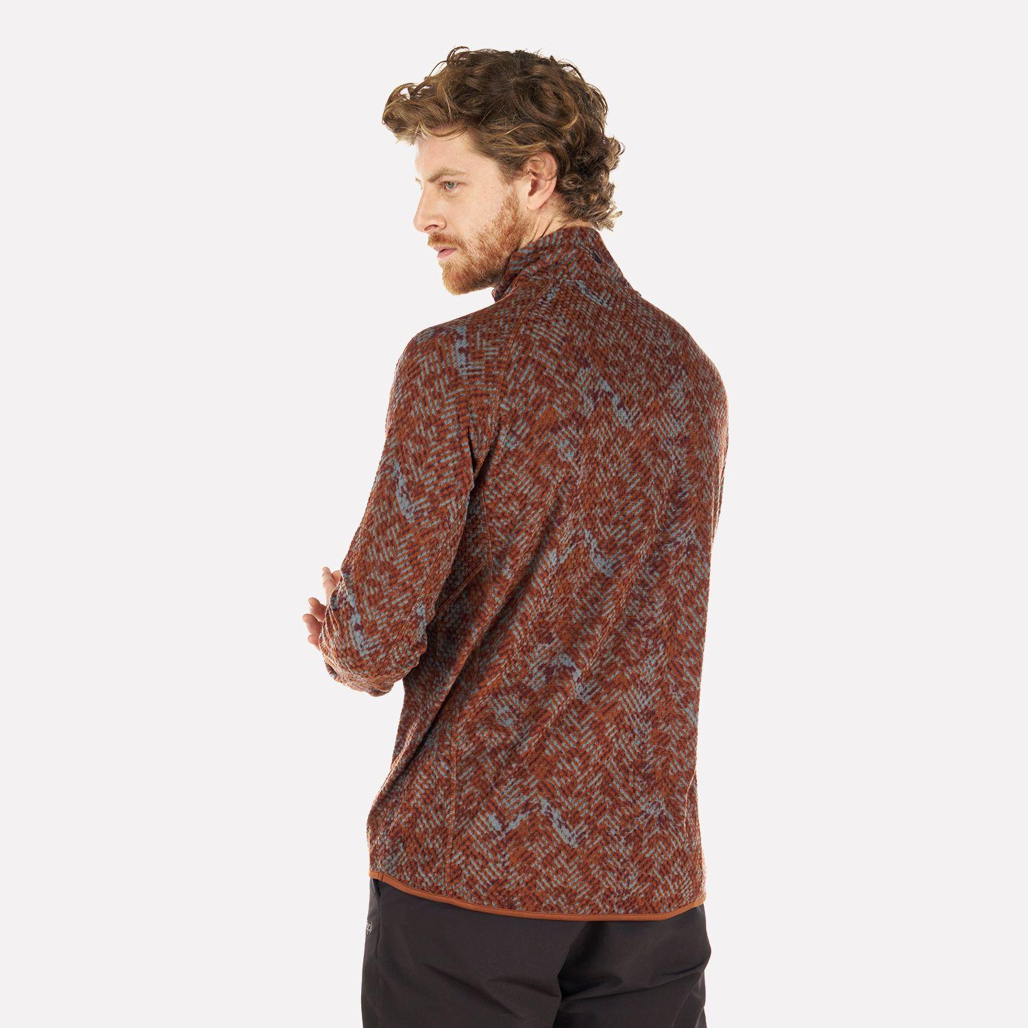 Poleron Hombre Jacaranda Nano-F 14 Zip Print Terracota Lippi-2