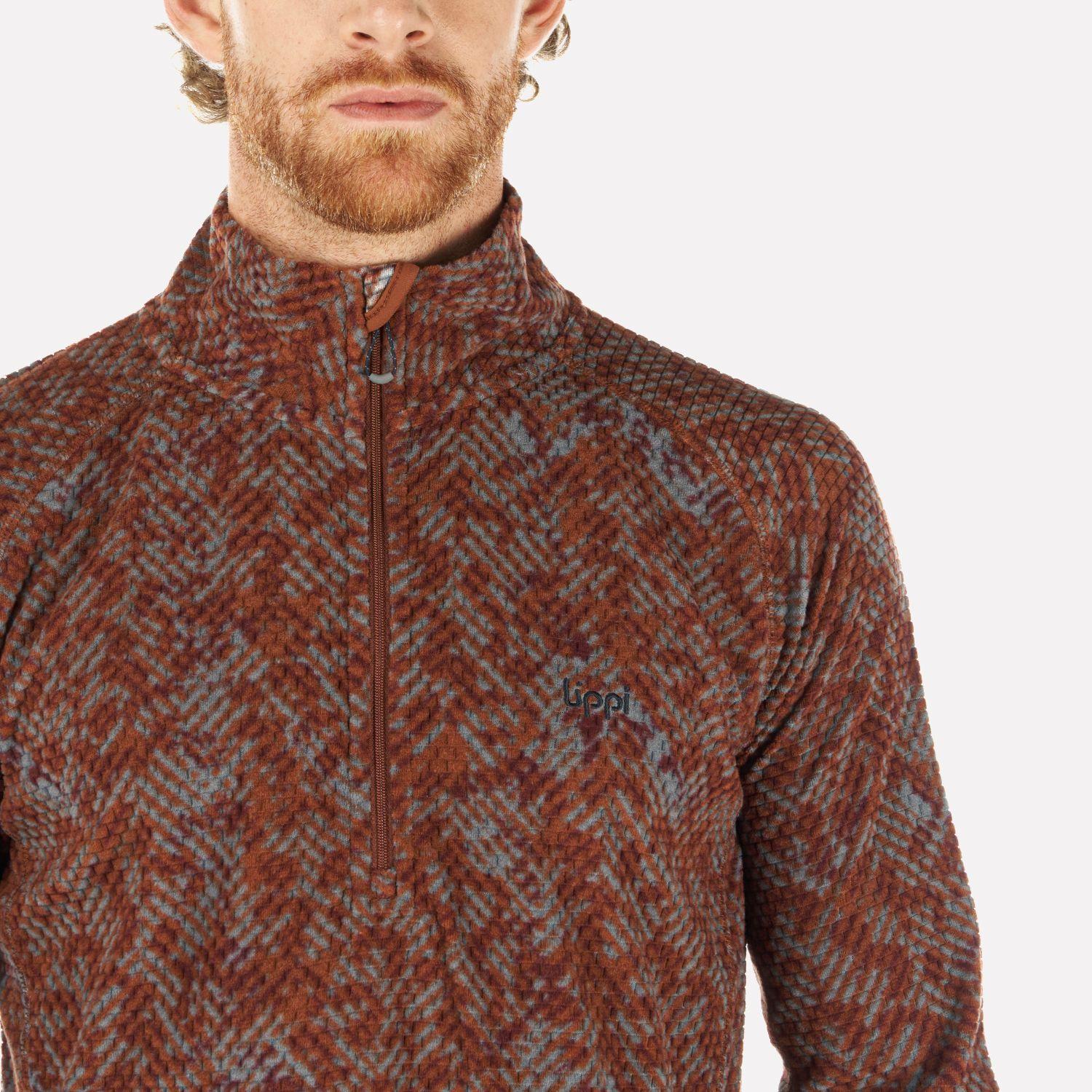 Poleron Hombre Jacaranda Nano-F 14 Zip Print Terracota Lippi-3