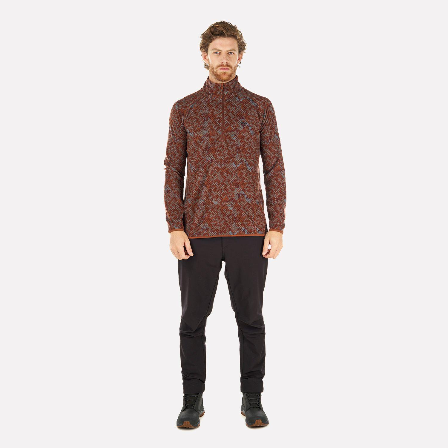 Poleron Hombre Jacaranda Nano-F 14 Zip Print Terracota Lippi-4