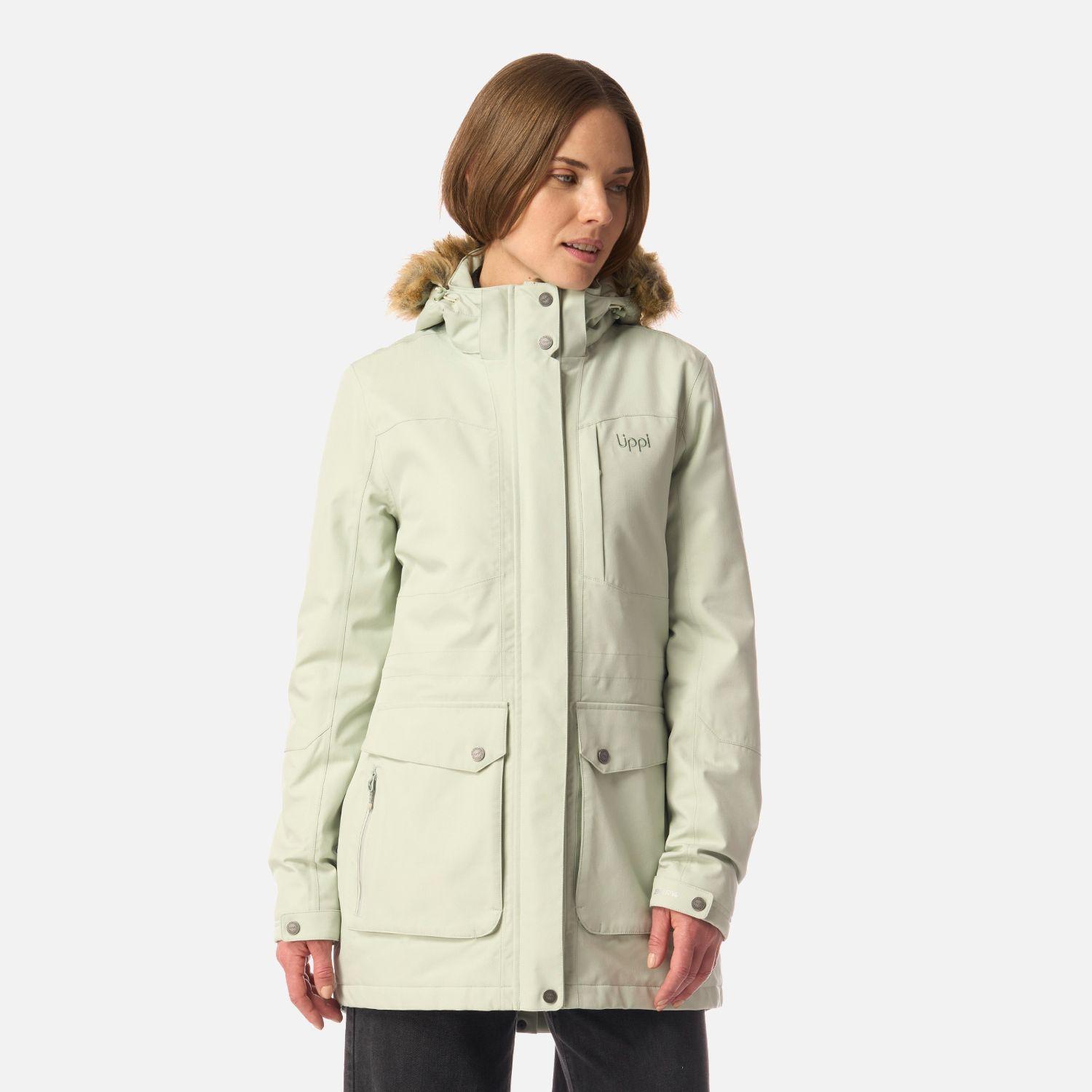 Chaqueta Mujer Roble B-Dry Hoody Jacket Verde Agua Melange Lippi I26-0