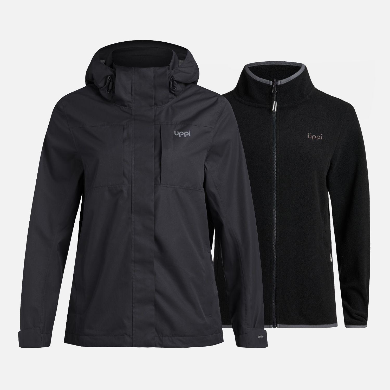 Chaqueta Mujer Tres Cruces Fusion-3 Hoody Jacket Negro Lippi V26-9