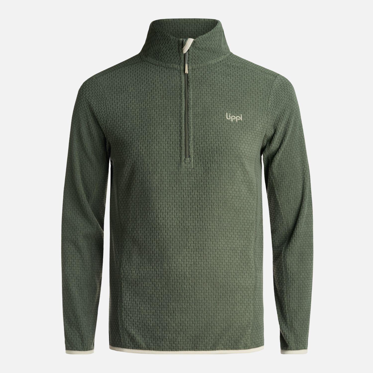 Poleron Teen Boy Mild Nano-F 14 Zip Verde Militar Lippi-0