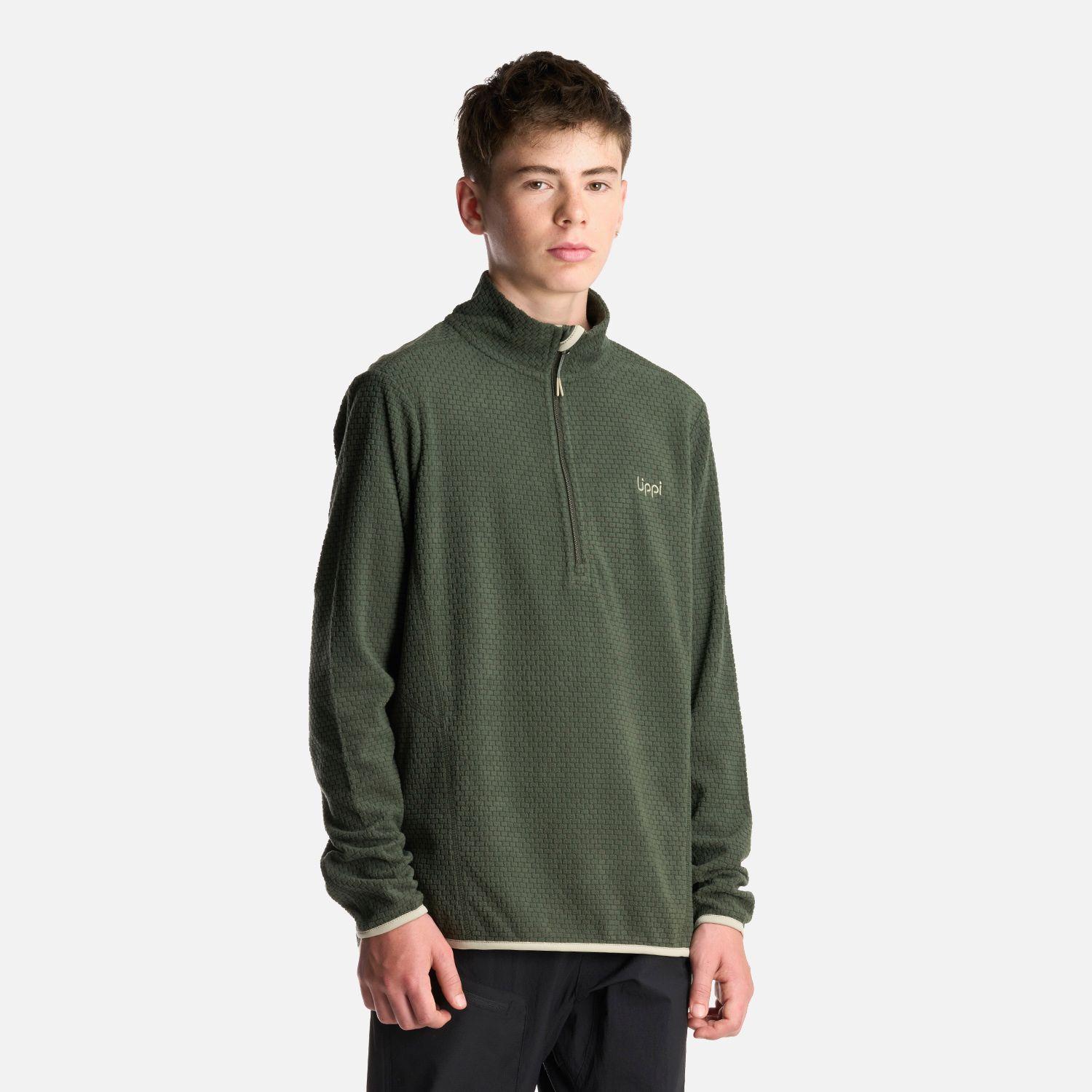 Poleron Teen Boy Mild Nano-F 14 Zip Verde Militar Lippi-2