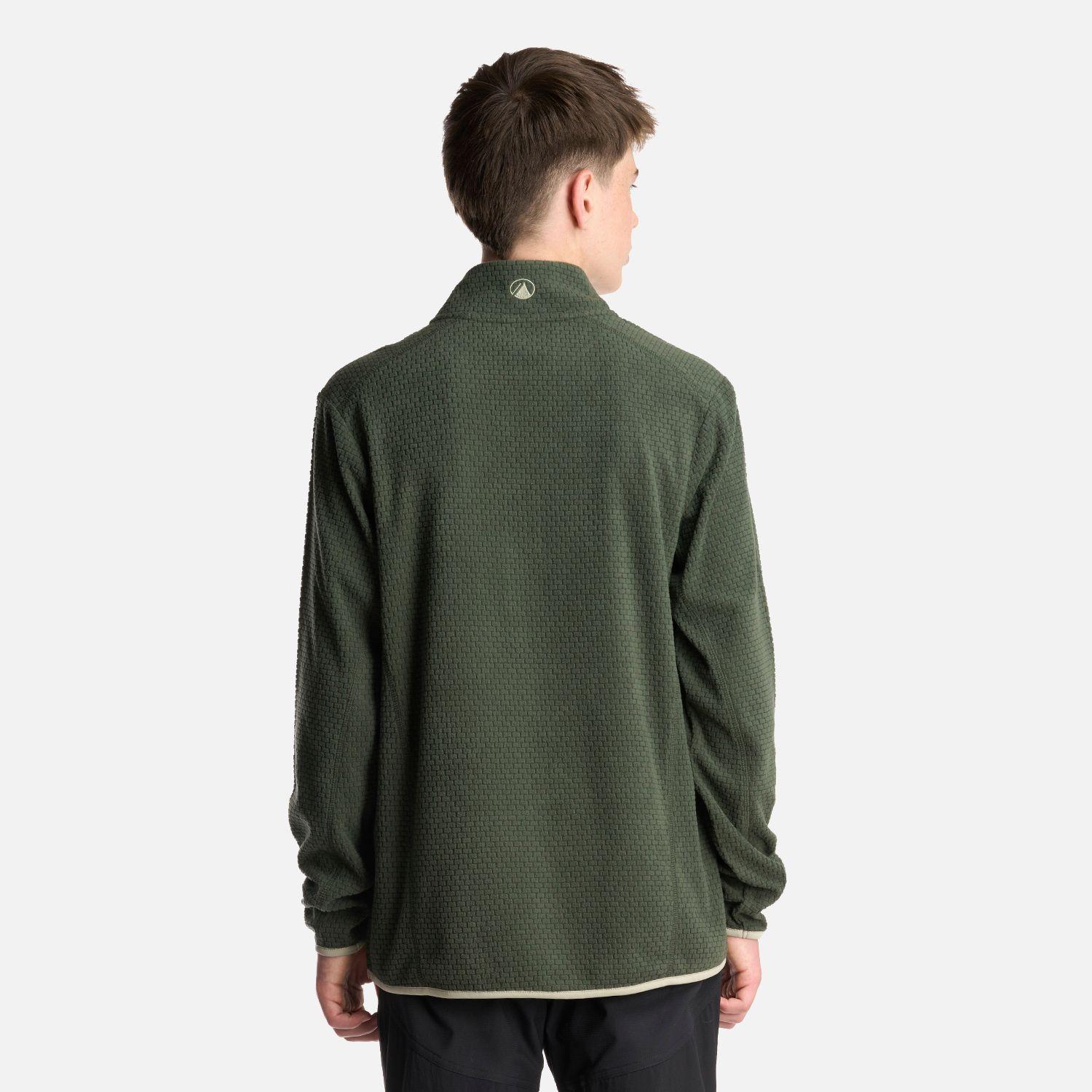 Poleron Teen Boy Mild Nano-F 14 Zip Verde Militar Lippi-3