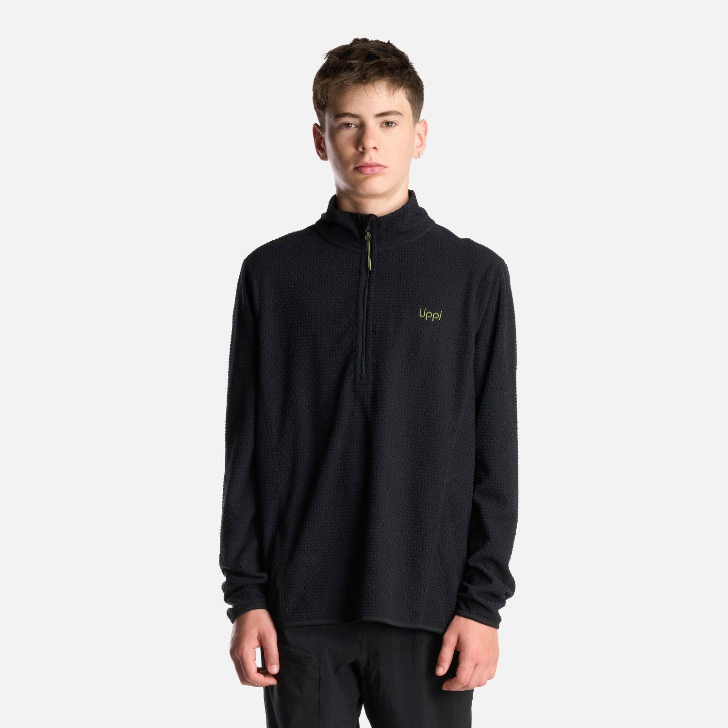 Poleron Teen Boy Mild Nano-F 14 Zip Negro Lippi I24-1
