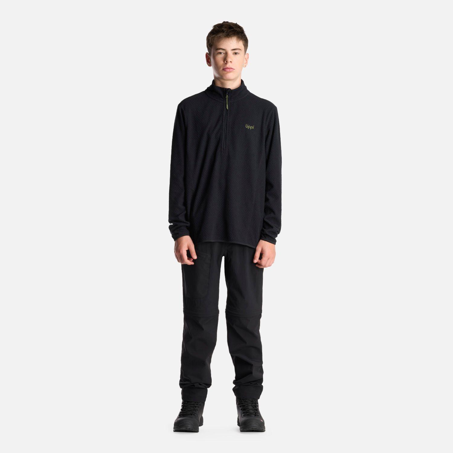 Poleron Teen Boy Mild Nano-F 14 Zip Negro Lippi I24-5