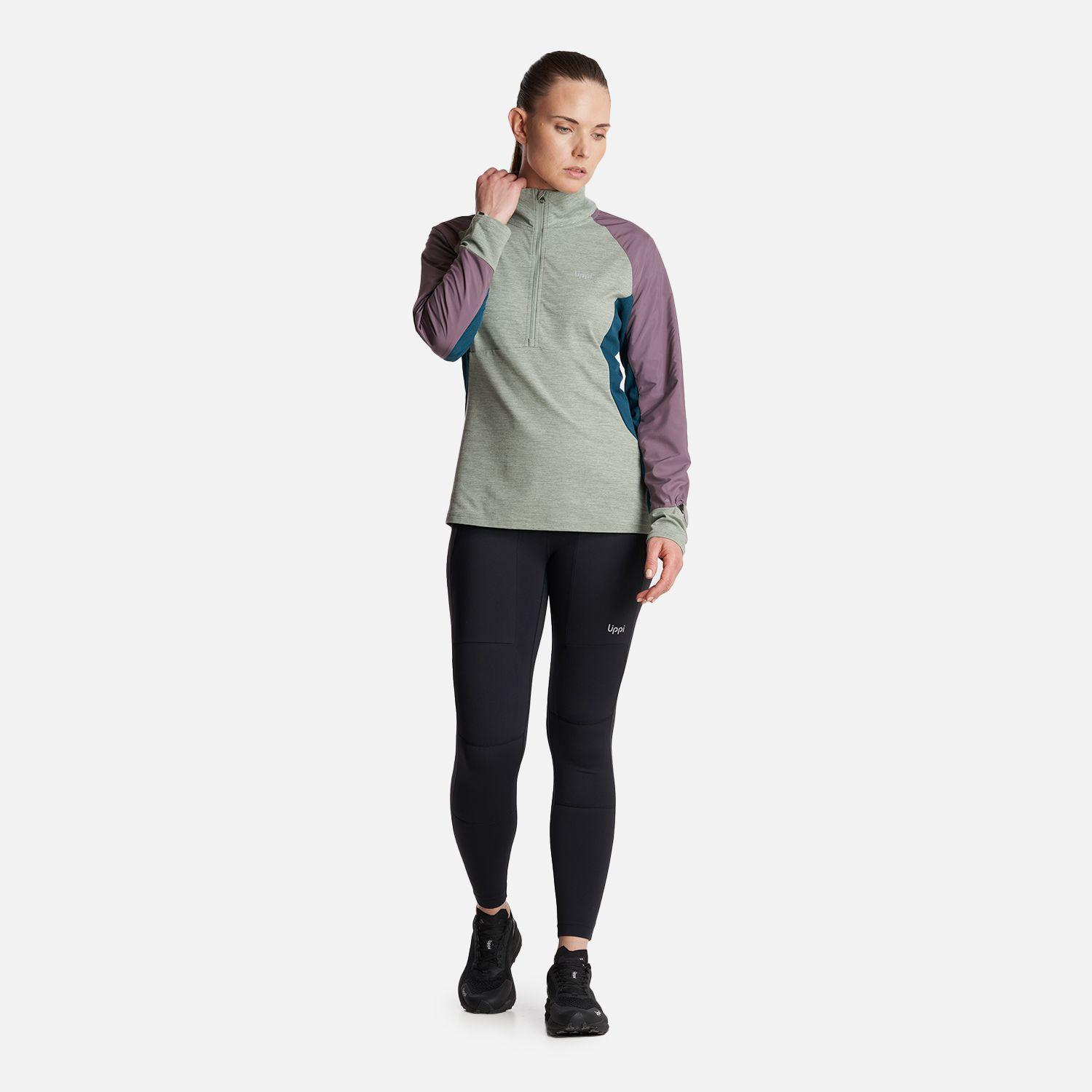 Poleron Mujer  Egger 1/4 Zip Melange Jade Lippi-5