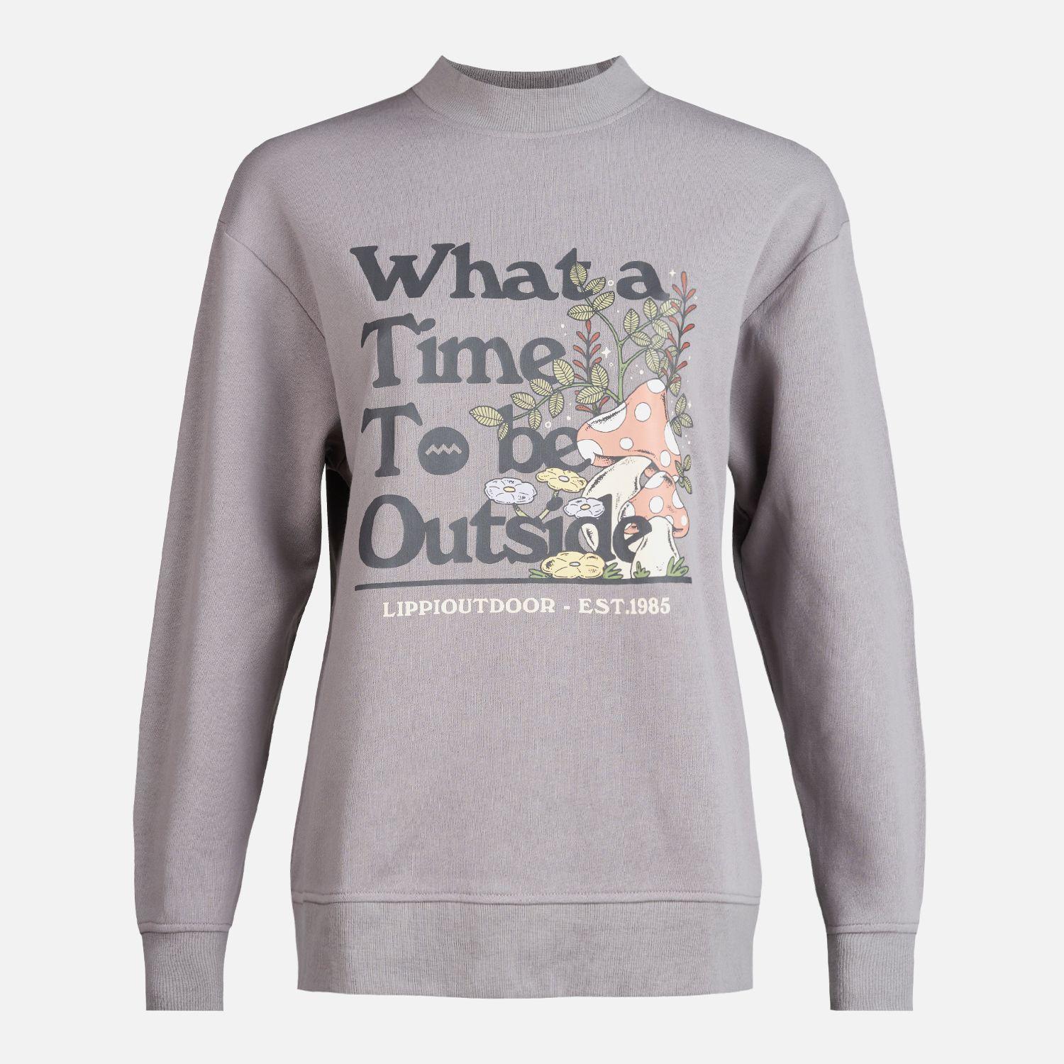 Poleron Mujer Insigne Crewneck Sweatshirt Front Print Malva Lippi-0