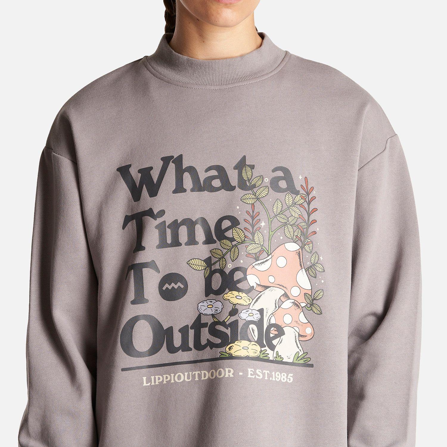 Poleron Mujer Insigne Crewneck Sweatshirt Front Print Malva Lippi-5