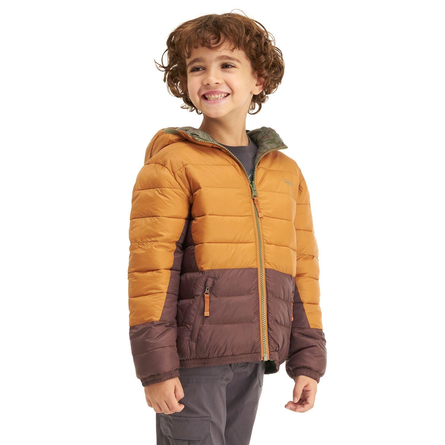 Chaqueta Niño BeWarm 2-Face Hoody Jacket Naranjo / Print Verde Lippi-2