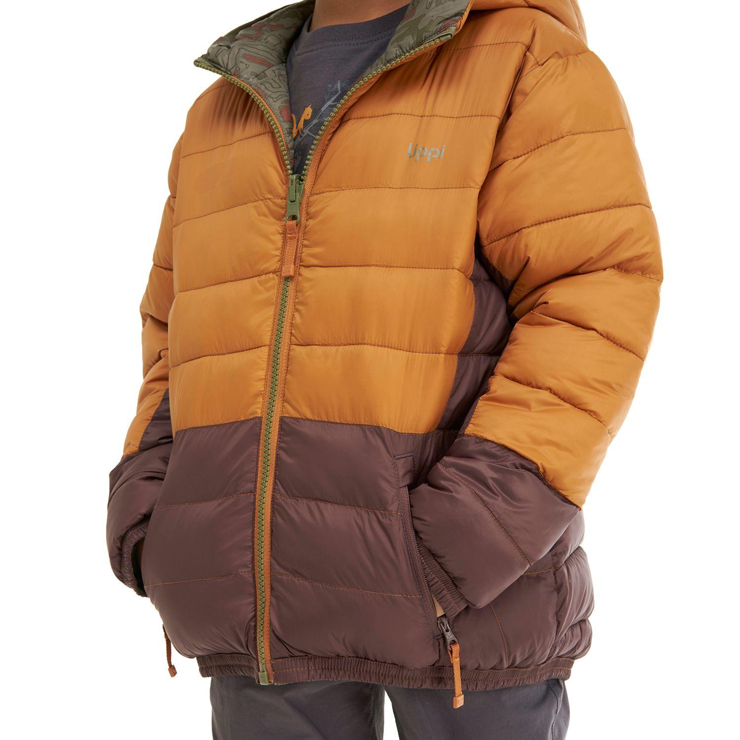 Chaqueta Niño BeWarm 2-Face Hoody Jacket Naranjo / Print Verde Lippi-4