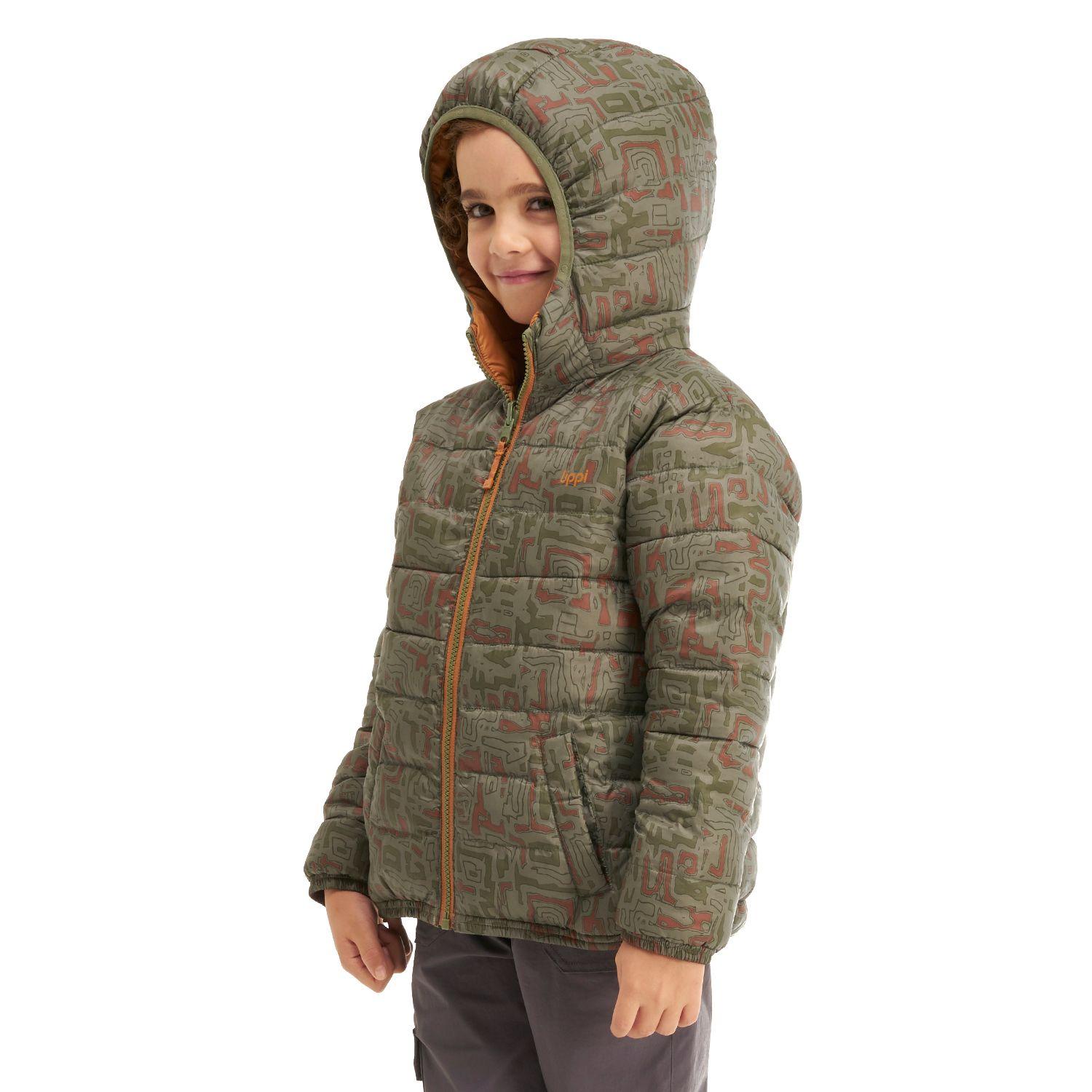 Chaqueta Niño BeWarm 2-Face Hoody Jacket Naranjo / Print Verde Lippi-5