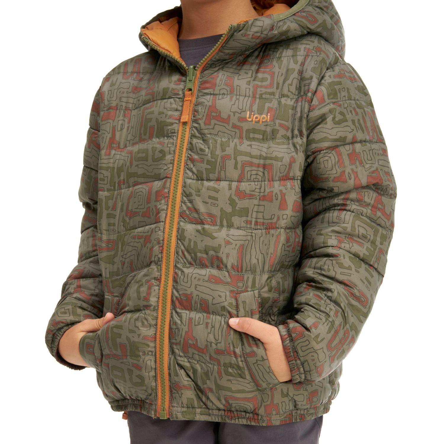 Chaqueta Niño BeWarm 2-Face Hoody Jacket Naranjo / Print Verde Lippi-7