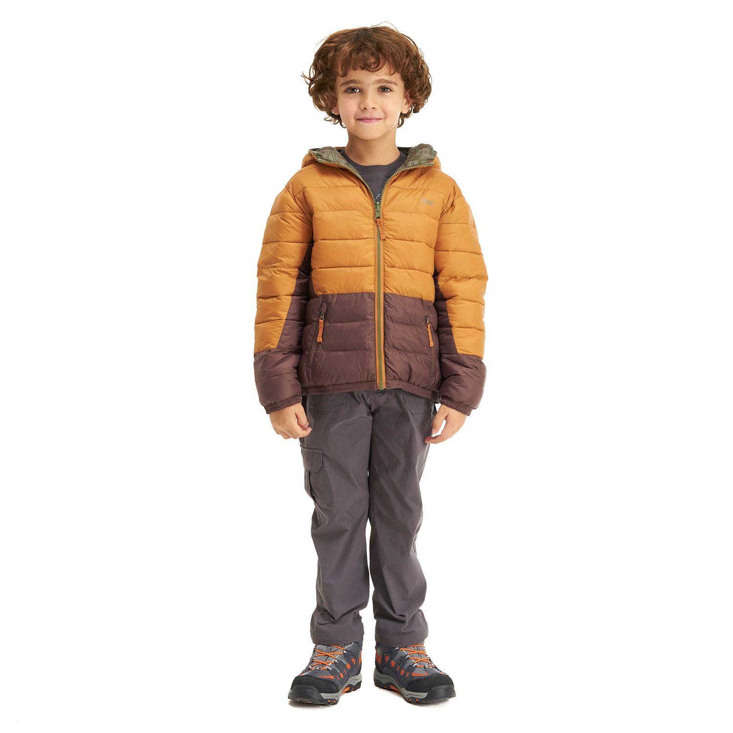 Chaqueta Niño BeWarm 2-Face Hoody Jacket Naranjo / Print Verde Lippi-9