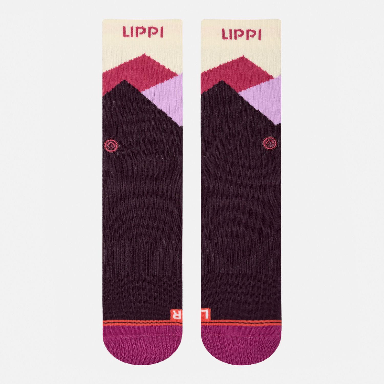 Calcetin Mujer Travel Walk Classic Socks Morado Oscuro Lippi-1