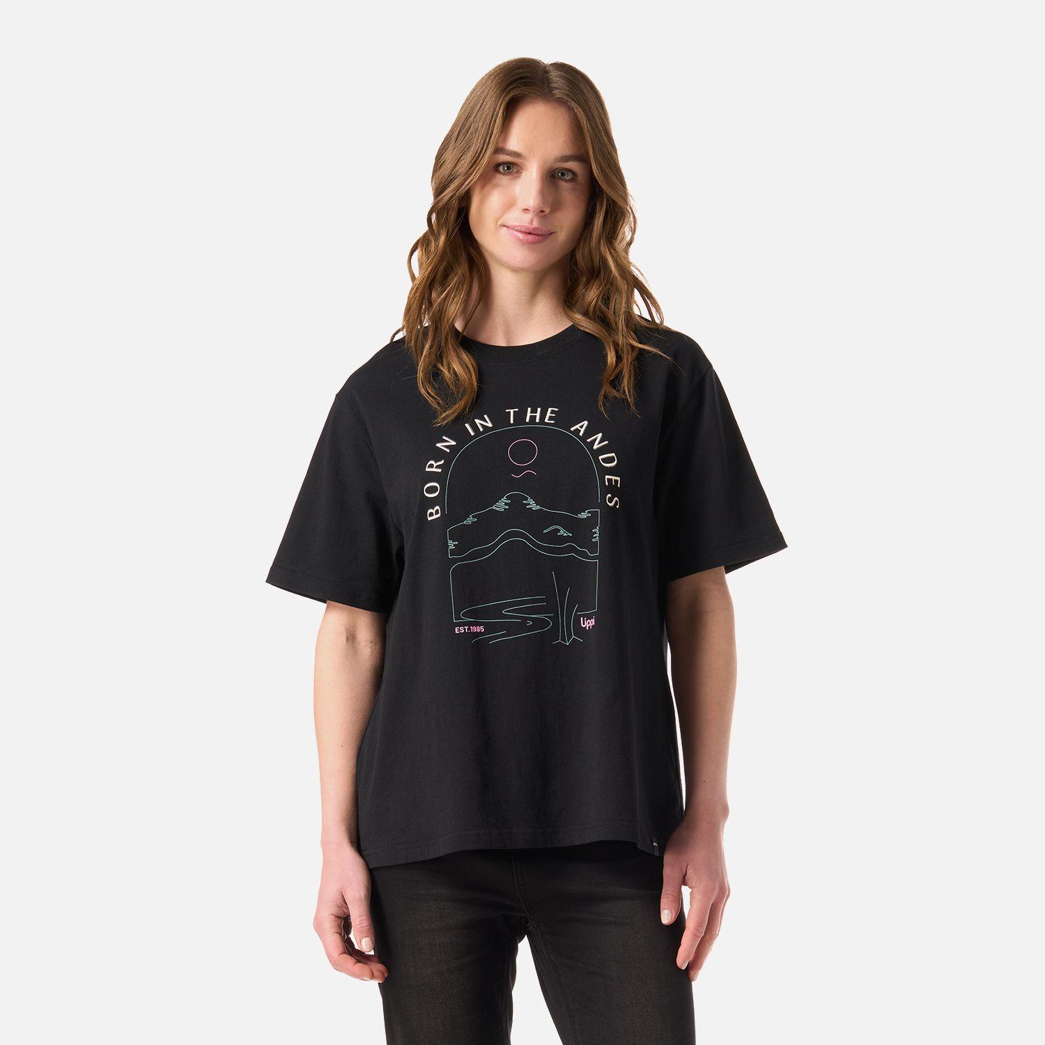 Polera Mujer Logo Lippi T-shirt Negro Lippi V26-0