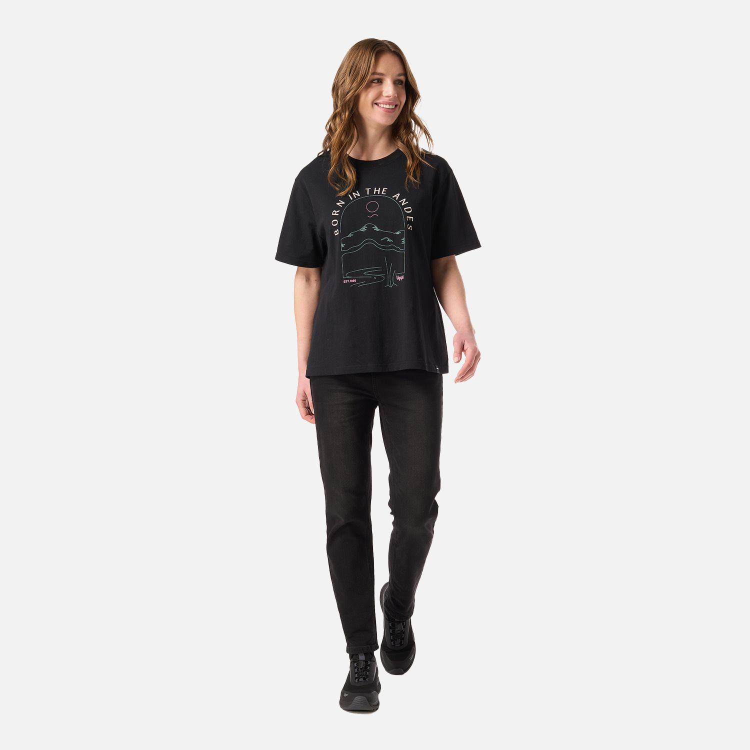 Polera Mujer Logo Lippi T-shirt Negro Lippi V26-4