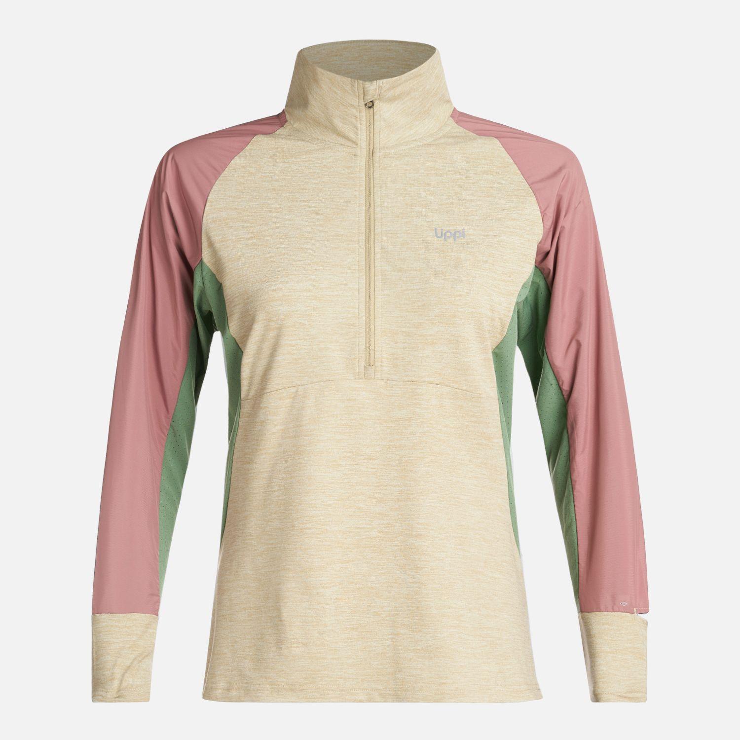 Poleron Mujer  Egger 1/4 Zip Melange Beige Lippi-0