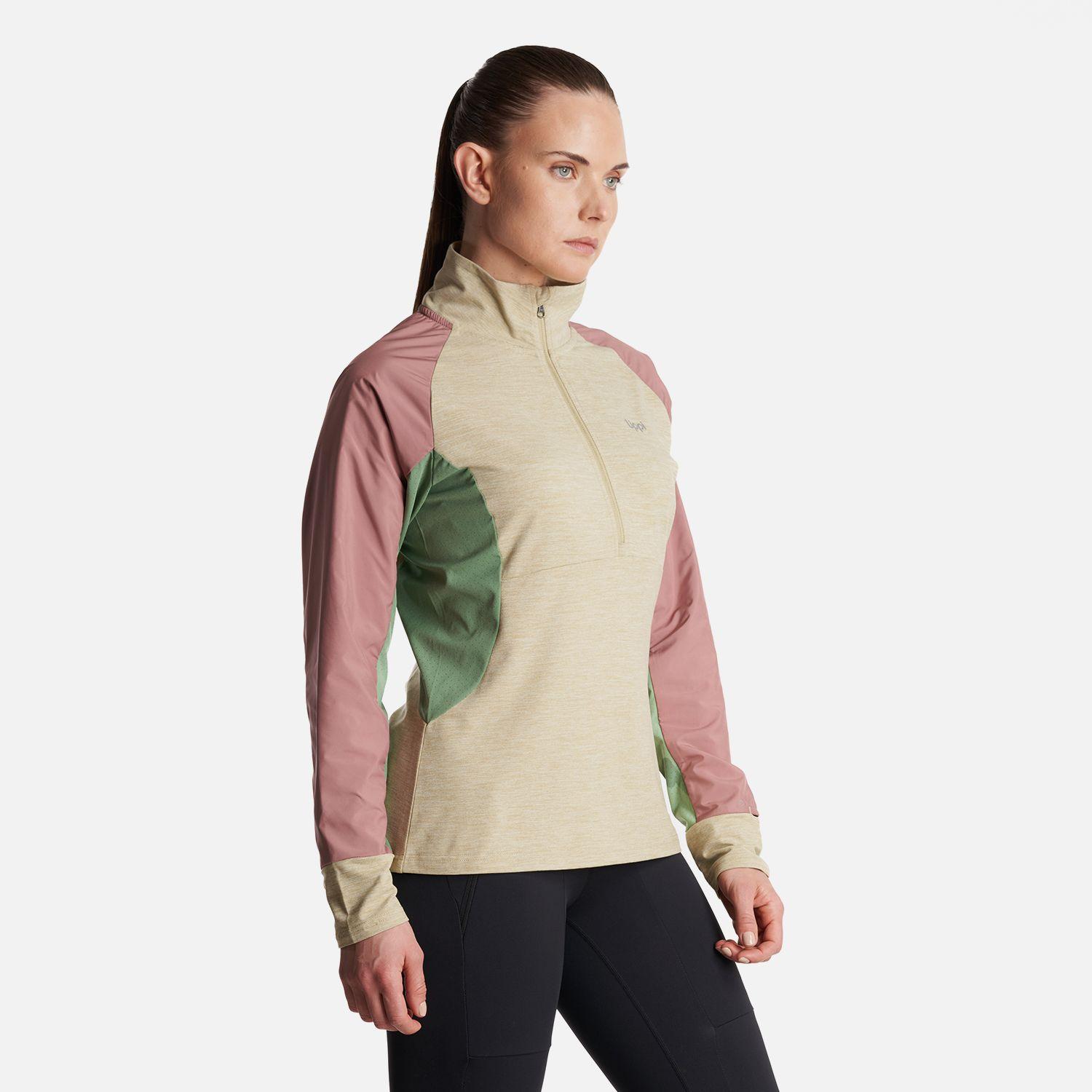 Poleron Mujer  Egger 1/4 Zip Melange Beige Lippi-2