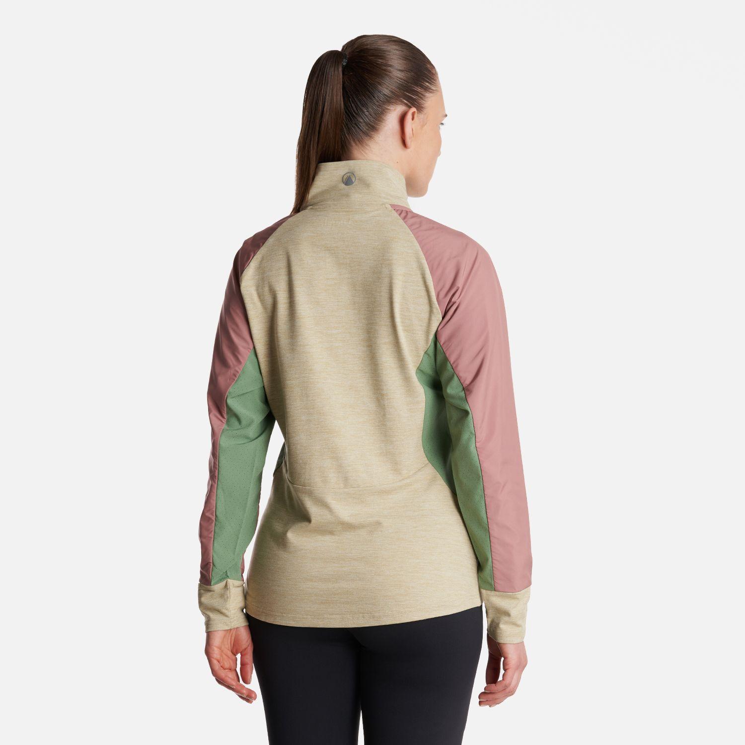Poleron Mujer  Egger 1/4 Zip Melange Beige Lippi-3