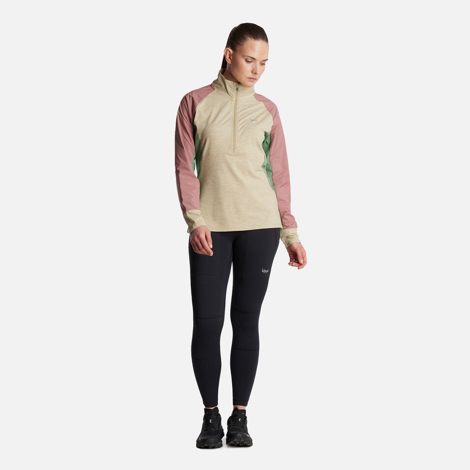 Poleron Mujer  Egger 1/4 Zip Melange Beige Lippi-5