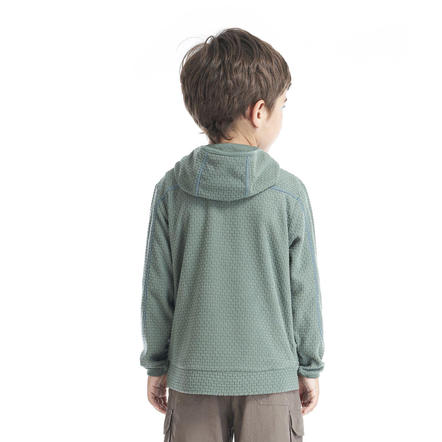 Poleron Niño Saltamontes Nano-F 14 Zip Hoody Verde Grisaceo Lippi V22-3