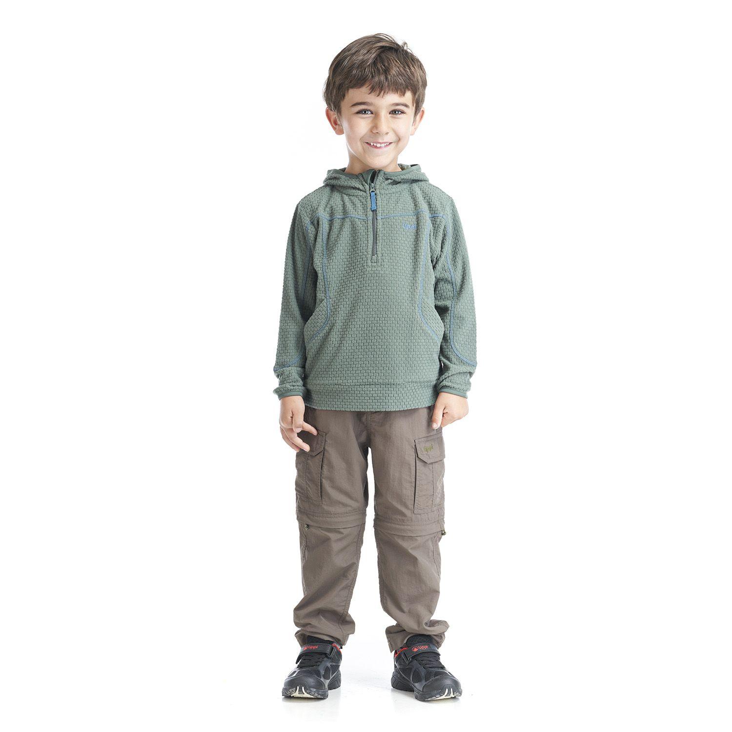 Poleron Niño Saltamontes Nano-F 14 Zip Hoody Verde Grisaceo Lippi V22-4