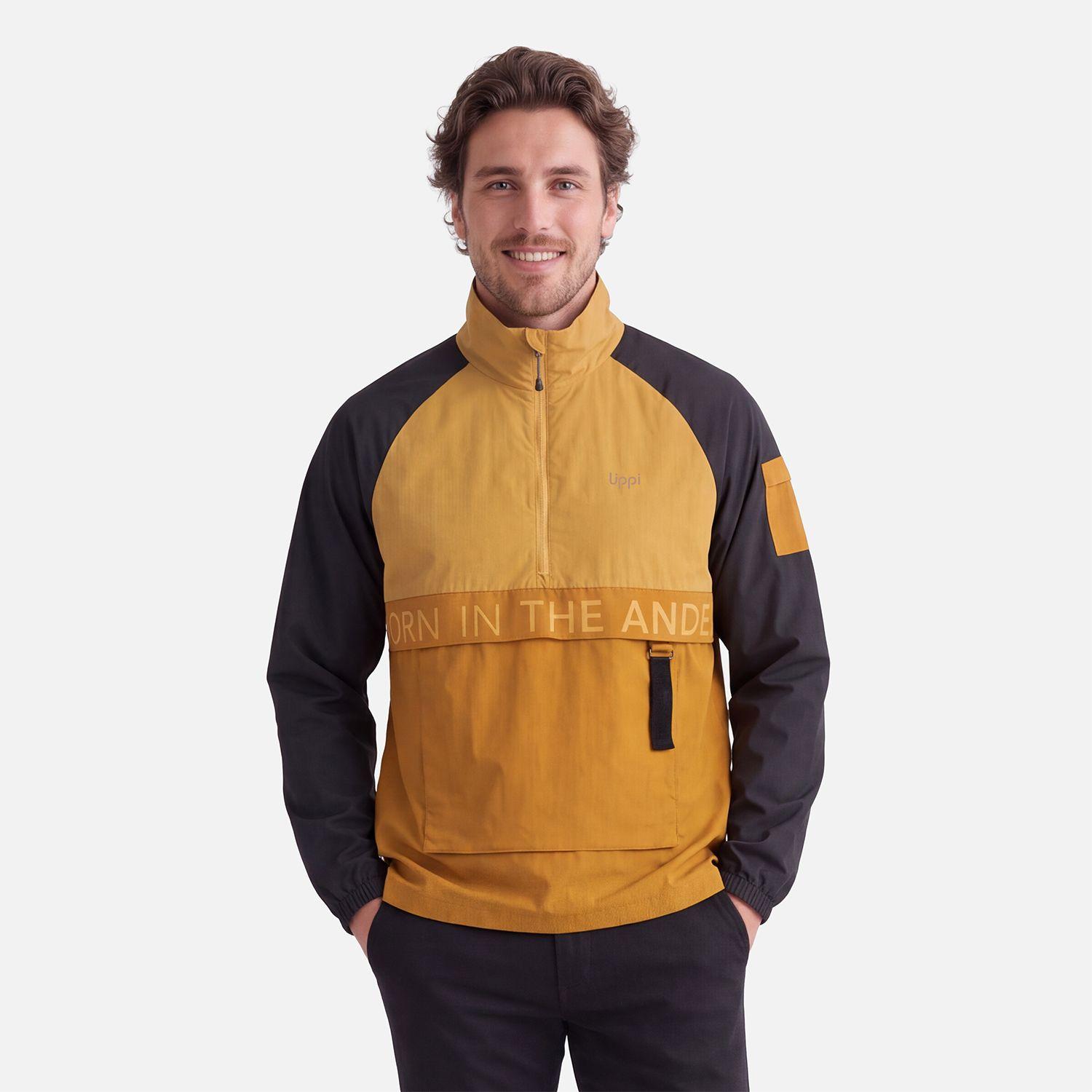 Chaqueta Hombre WindCity WindBreaker 1/4 Zip Jacket Cafe Claro Lippi V27-0