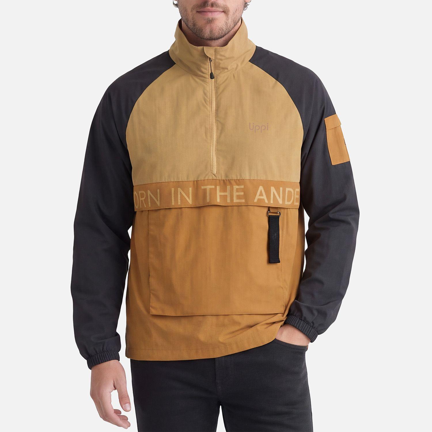 Chaqueta Hombre WindCity WindBreaker 1/4 Zip Jacket Cafe Claro Lippi V27-2
