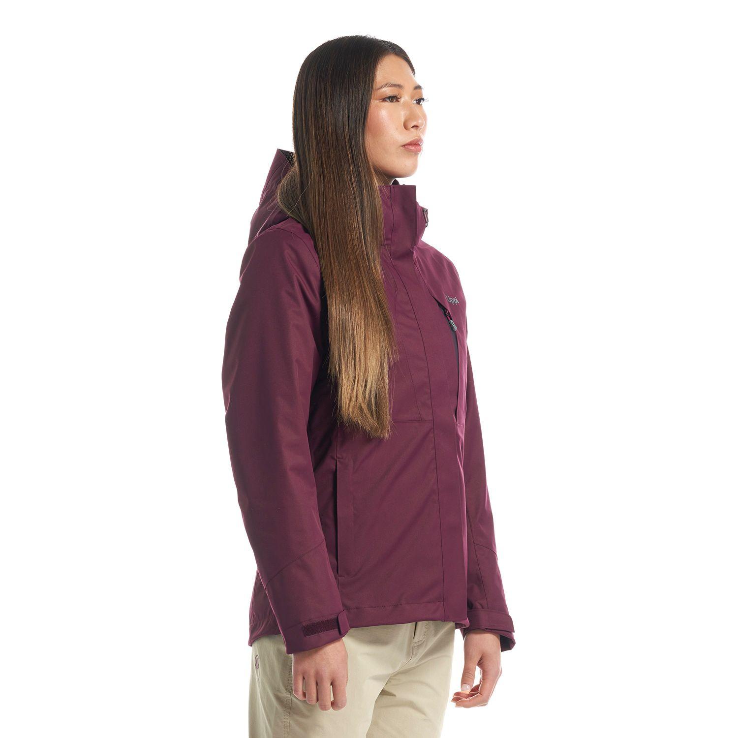 Chaqueta Mujer Tres Cruces Fusion-3 Hoody Jacket Vino Gris Oscuro Lippi-2