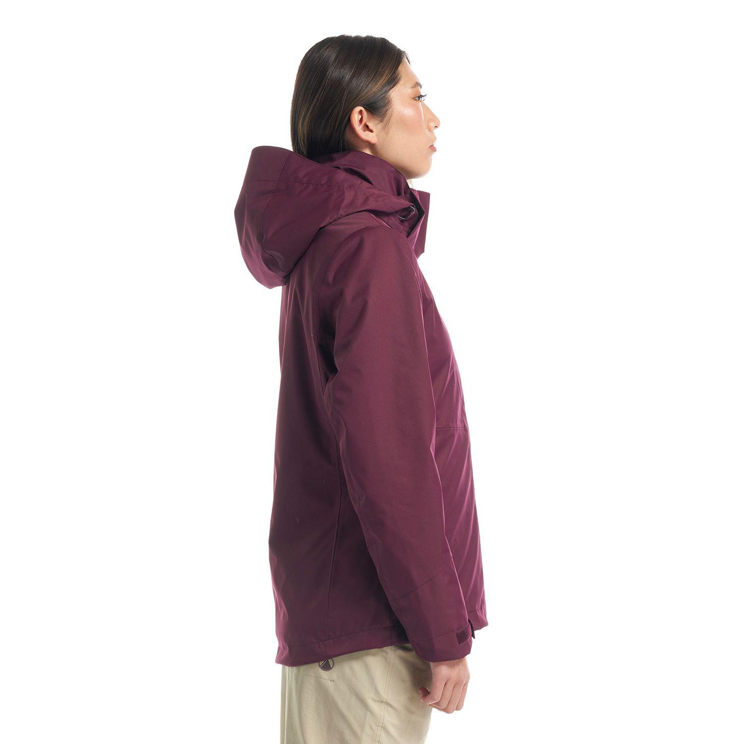 Chaqueta Mujer Tres Cruces Fusion-3 Hoody Jacket Vino Gris Oscuro Lippi-3
