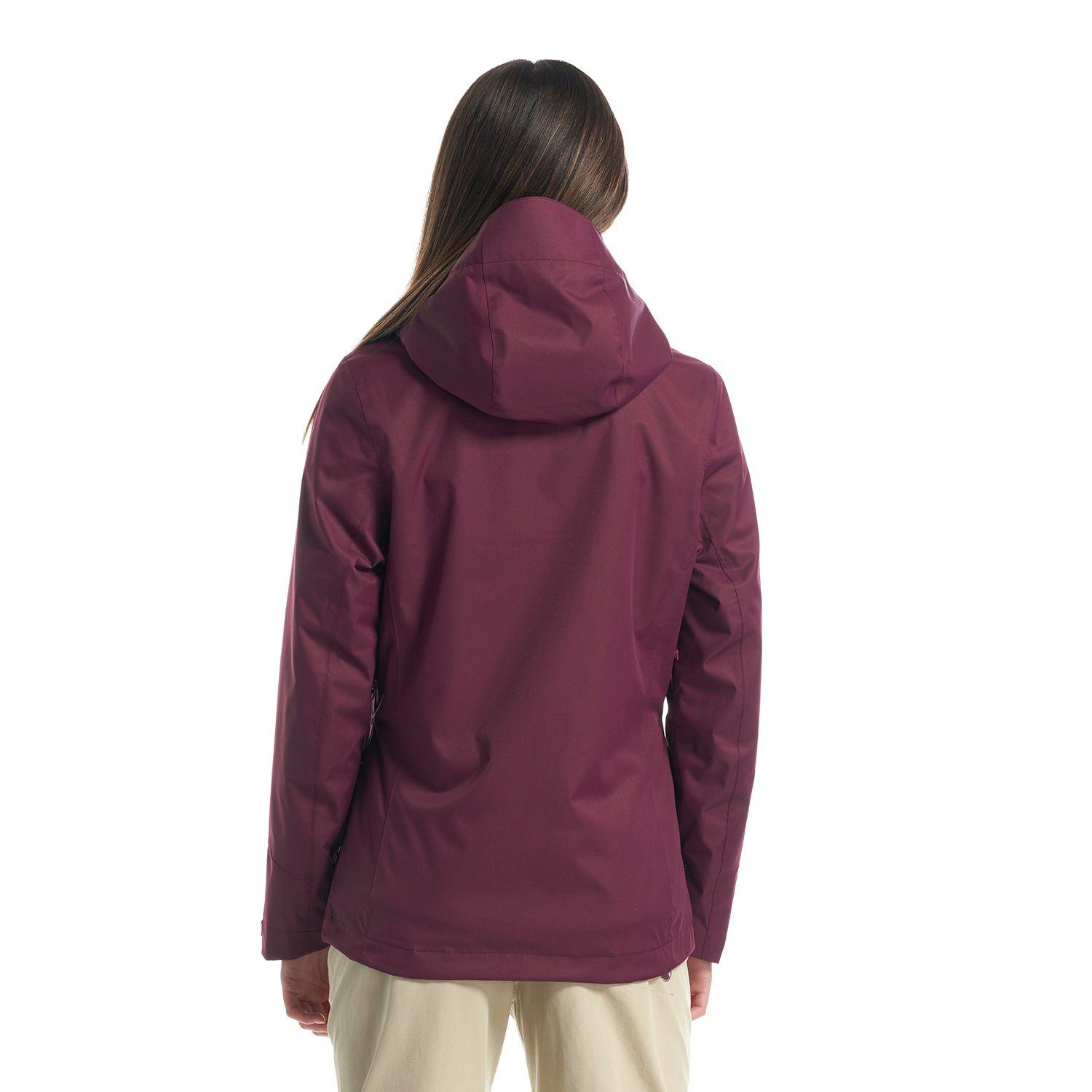 Chaqueta Mujer Tres Cruces Fusion-3 Hoody Jacket Vino Gris Oscuro Lippi-5
