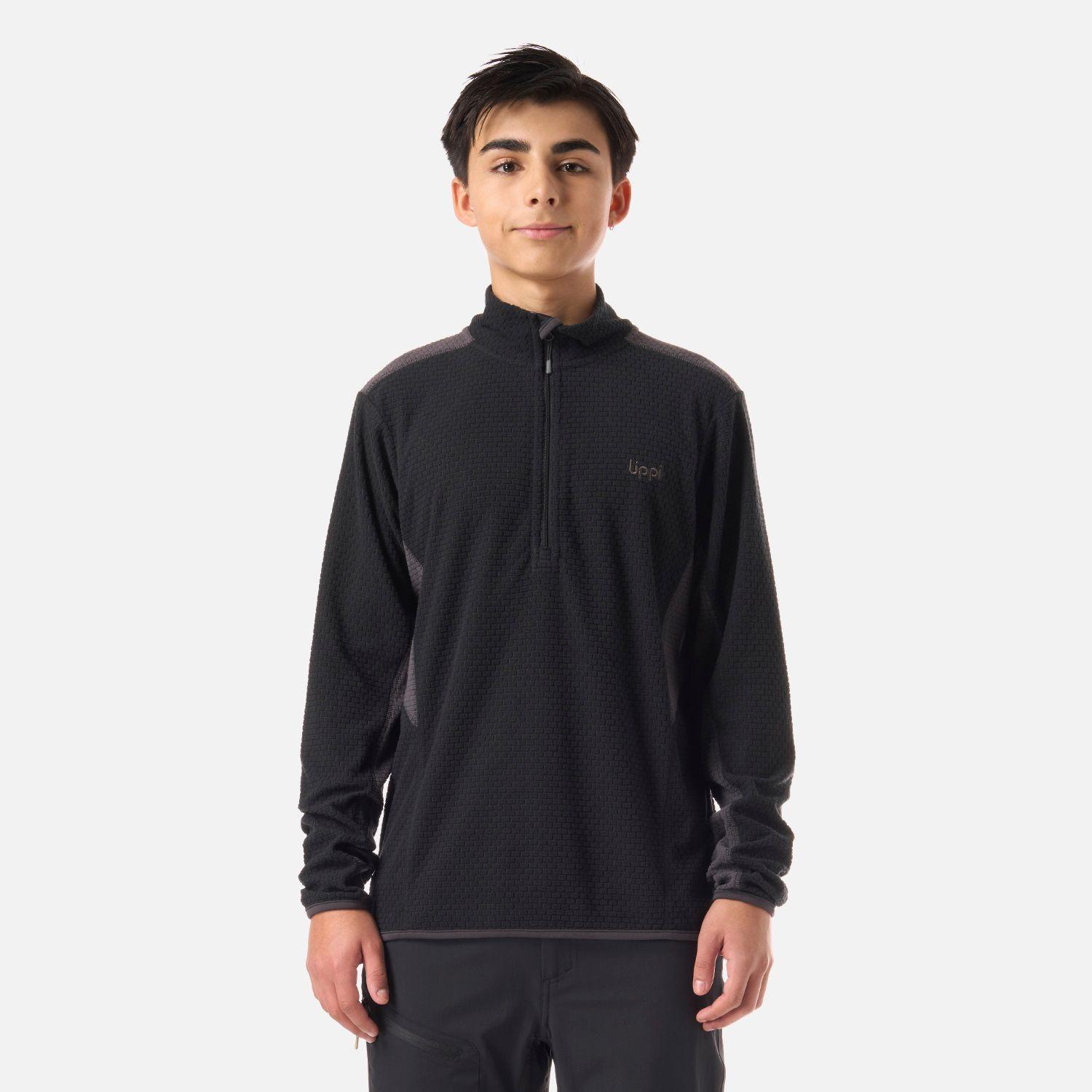 Polerón Teen Boy Mild Nano-F 1/4 Zip Negro Lippi V26-0