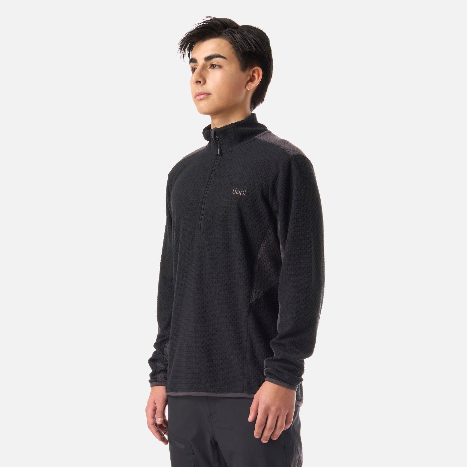 Polerón Teen Boy Mild Nano-F 1/4 Zip Negro Lippi V26-1