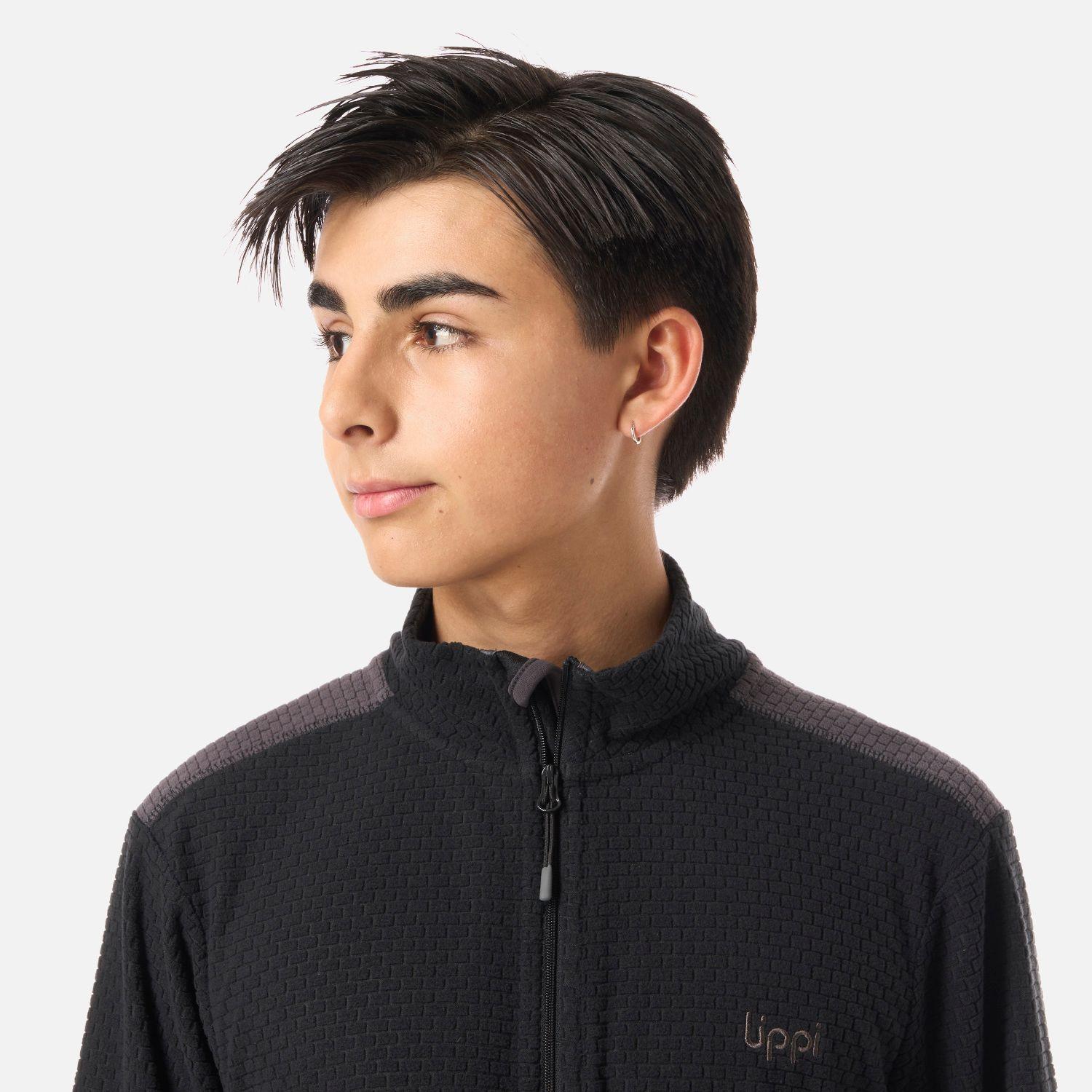 Polerón Teen Boy Mild Nano-F 1/4 Zip Negro Lippi V26-3