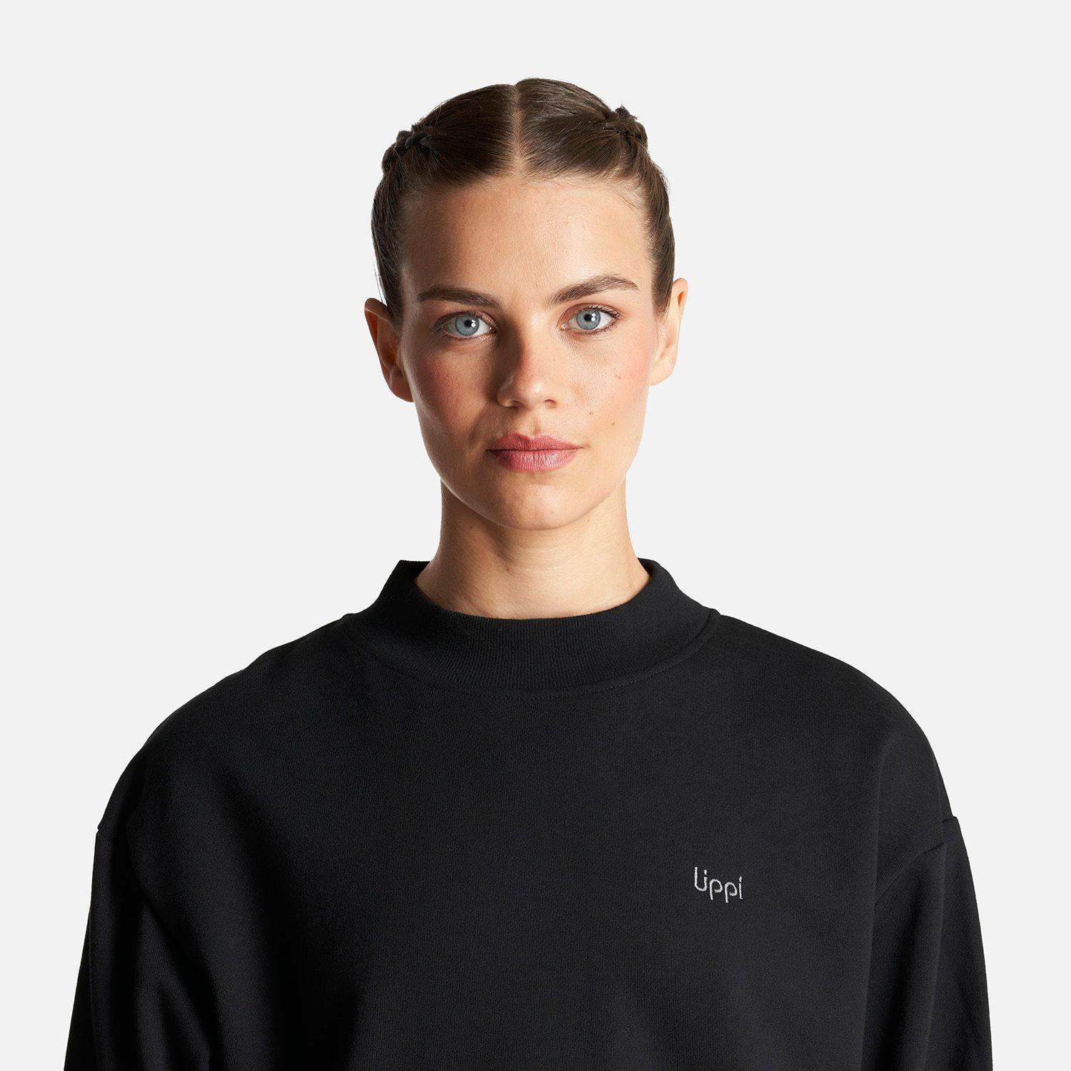 Poleron Mujer Ulmo Crewneck Sweatshirt Negro Lippi-5