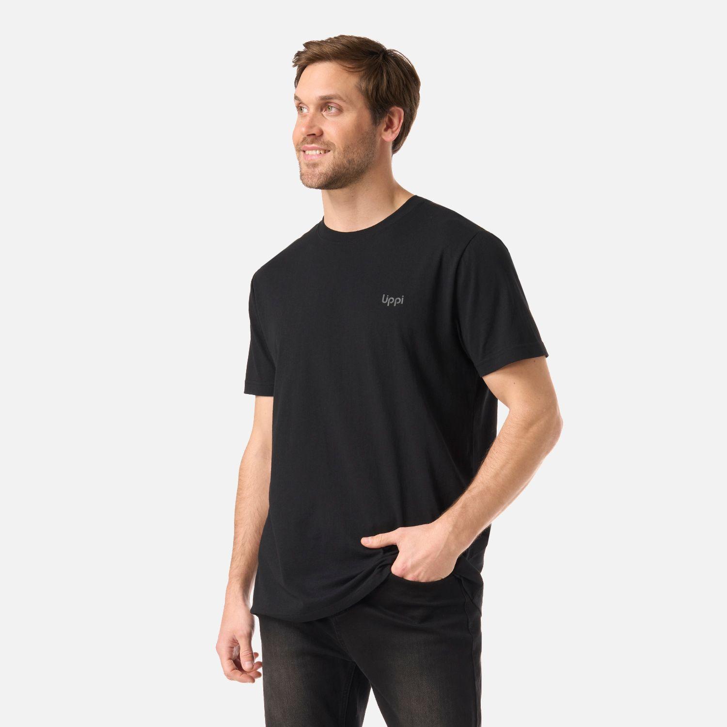 Polera Hombre Logo Lippi Back Print T-Shirt Negro Lippi V26-2