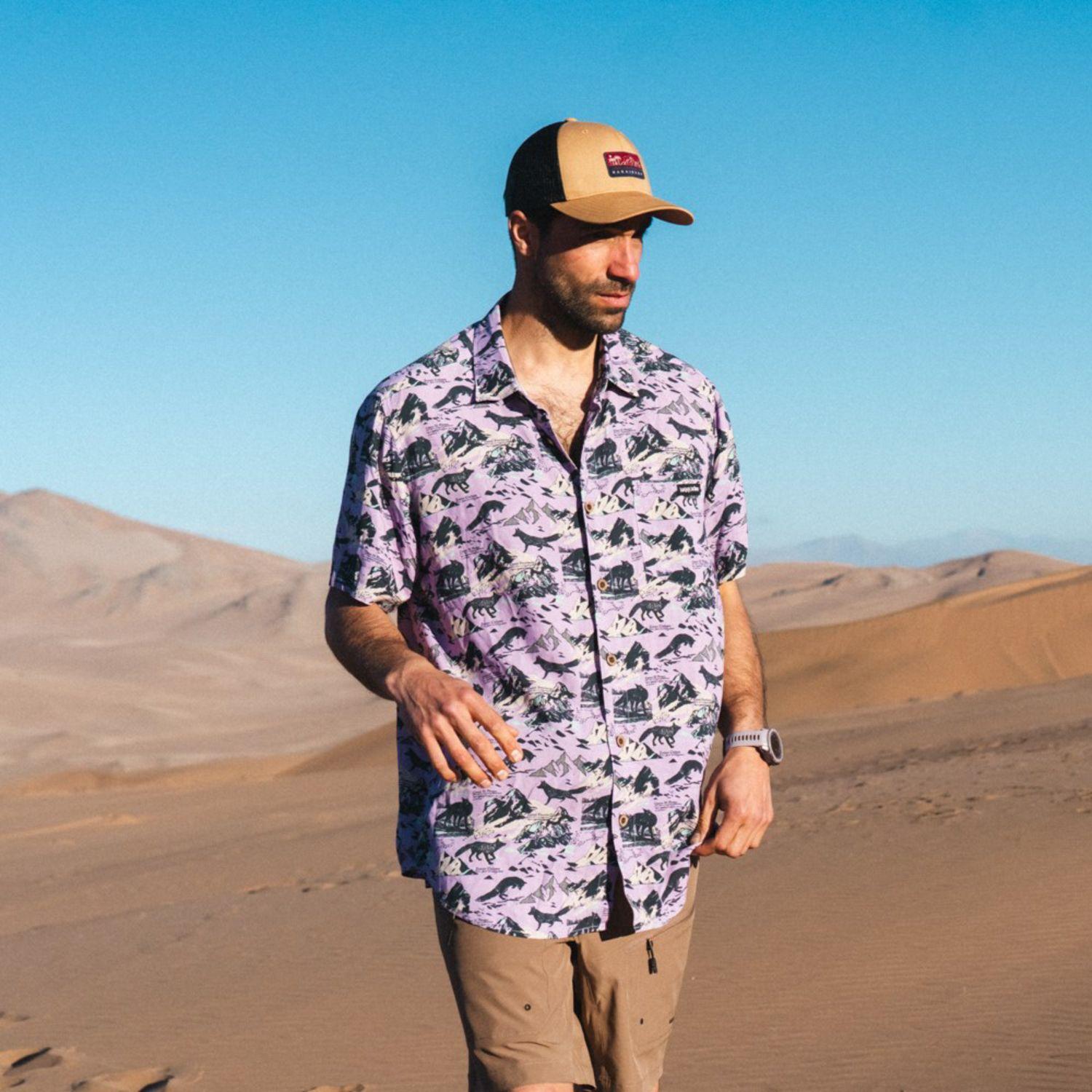 Camisa Hombre Good Karma Print Lavanda Haka Honu V26-5