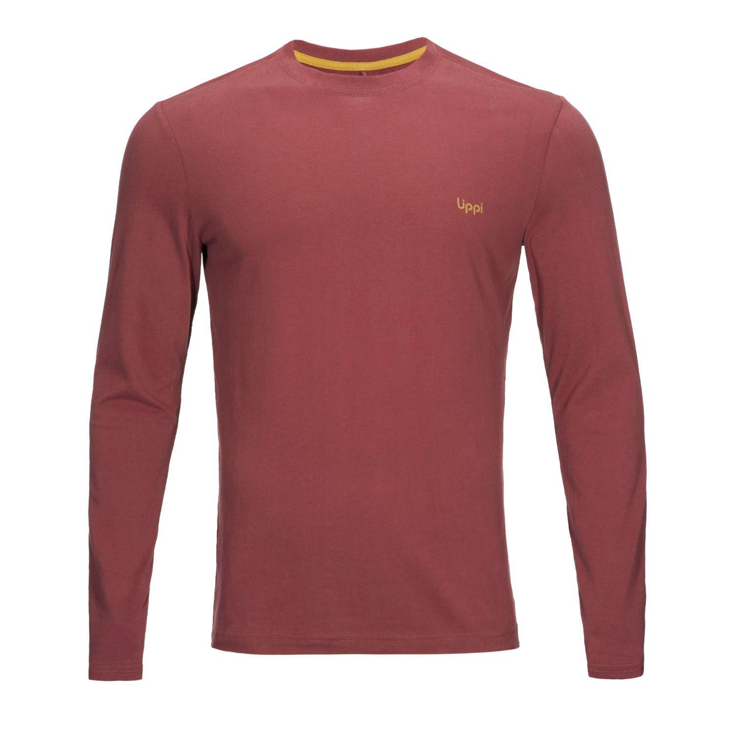Polera Hombre Ulmo Cotton UVStop Long Sleeve TShirt Rojo Oscuro Lippi-0