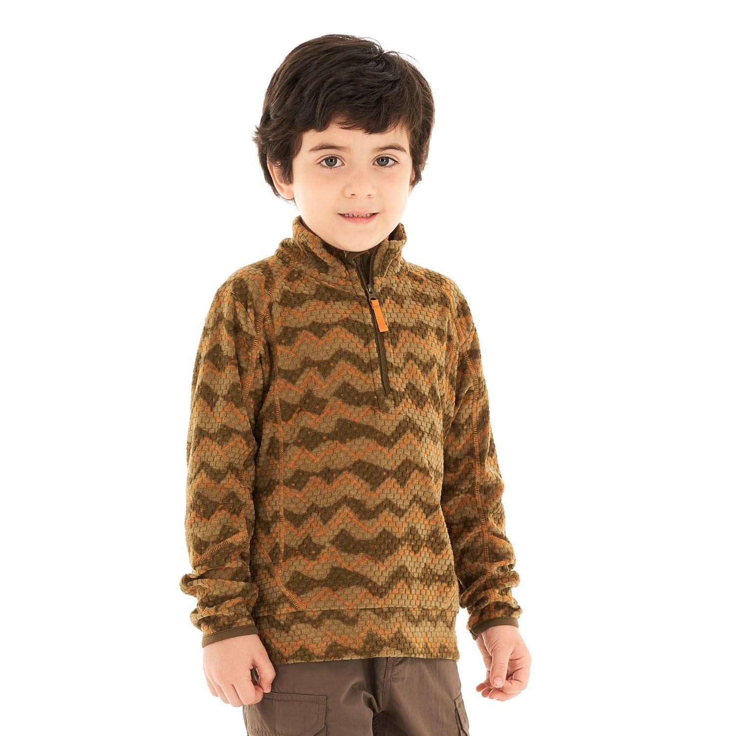 Poleron Niño Saltamontes Nano-F 14 Zip Print Verde Lippi V21-2