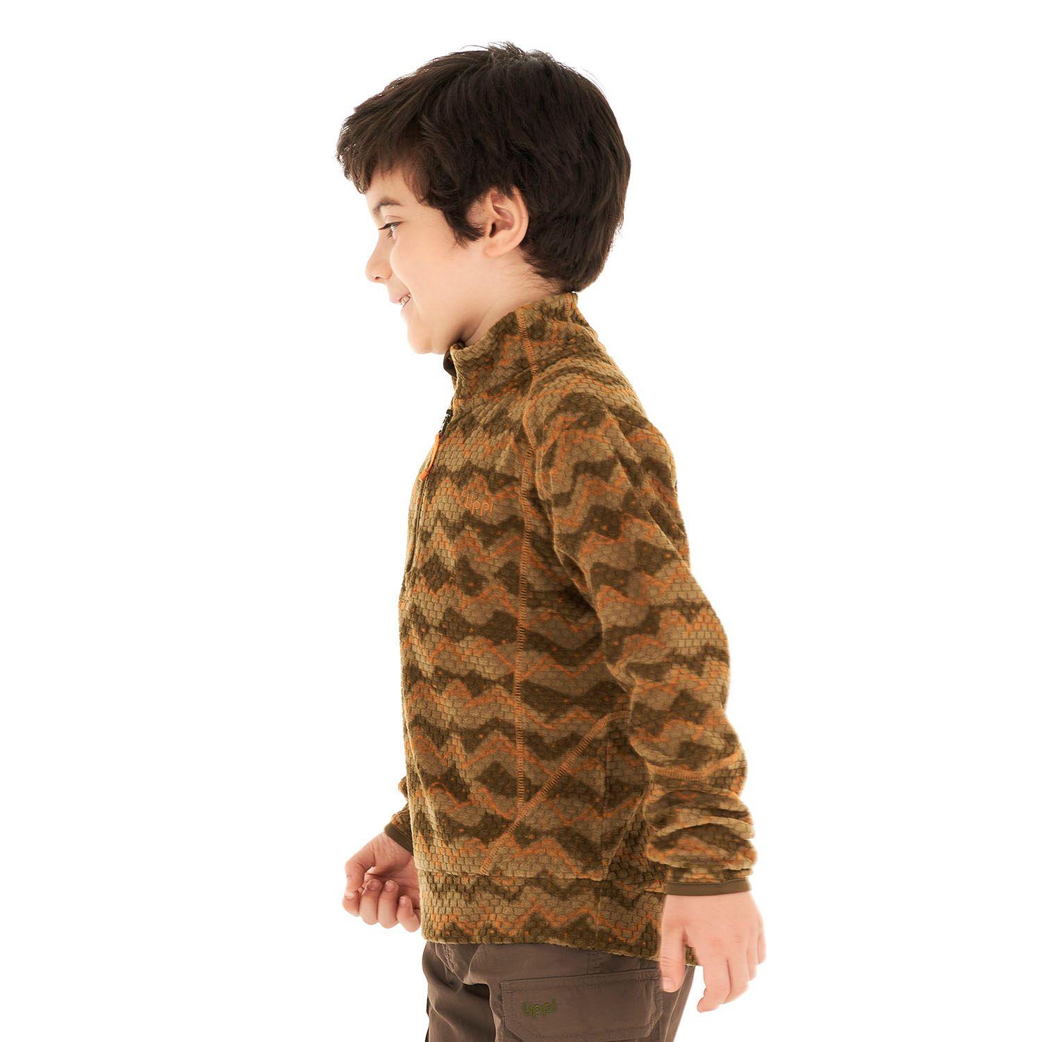 Poleron Niño Saltamontes Nano-F 14 Zip Print Verde Lippi V21-3